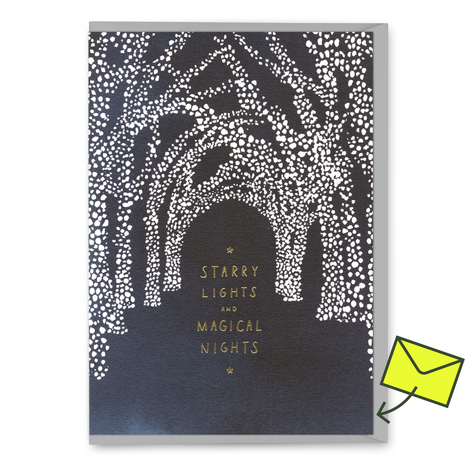 Grußkarte „Starry Nights“ | Stilvolle Weihnachtskarte mit Sternenhimmel | Ohh Deer