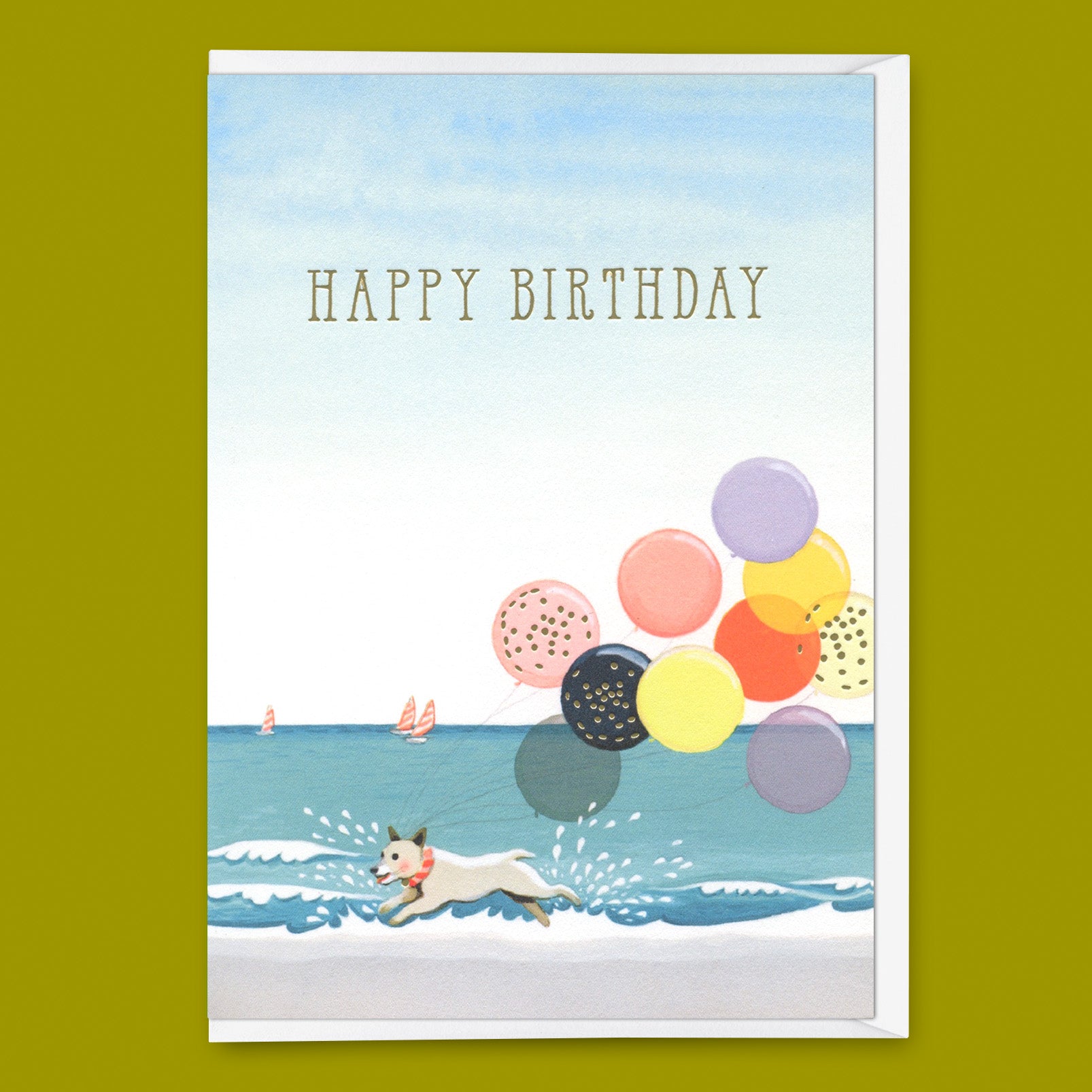 Grußkarte „Dog and Balloons“ | Niedliche Klappkarte zum Geburtstag | Ohh Deer