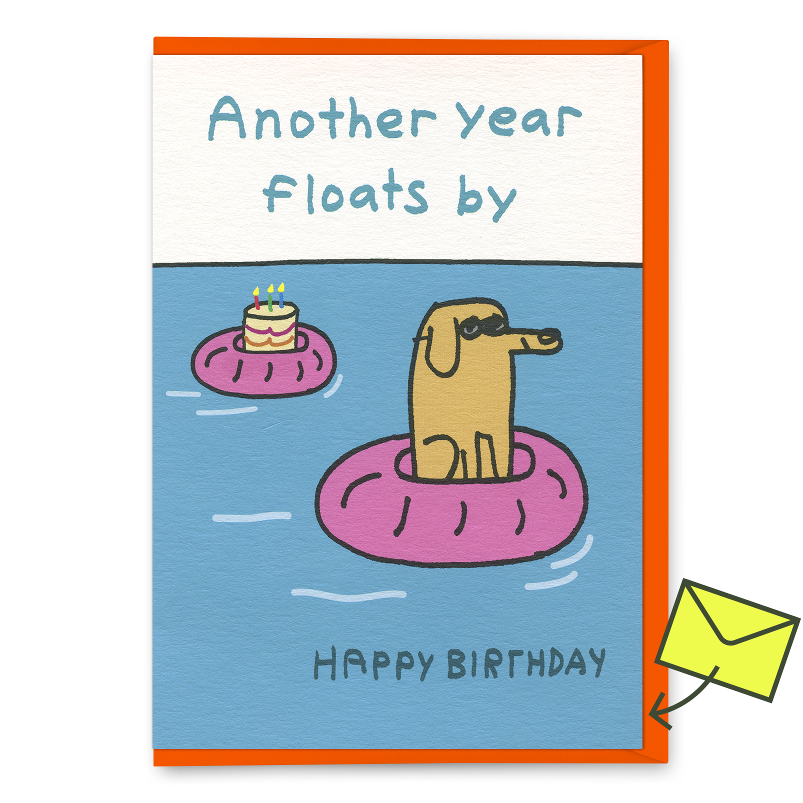 Grußkarte „Another Year Flows By“ | Lustige Klappkarte zum Geburtstag | Ohh Deer