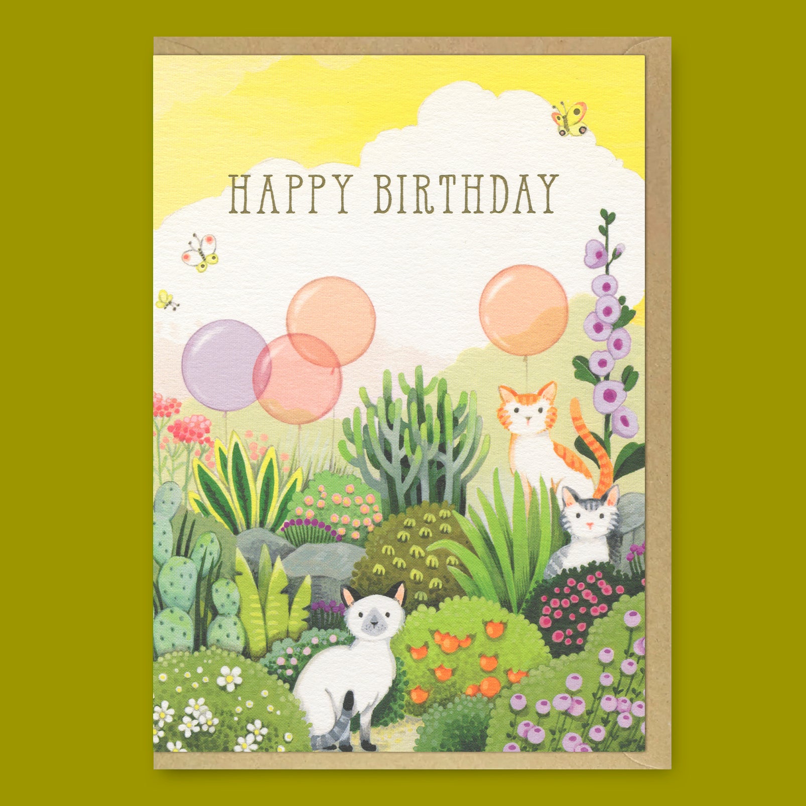 Grußkarte „Garden Cats“ | Lustige Klappkarte zum Geburtstag für Katzenfans | Ohh Deer