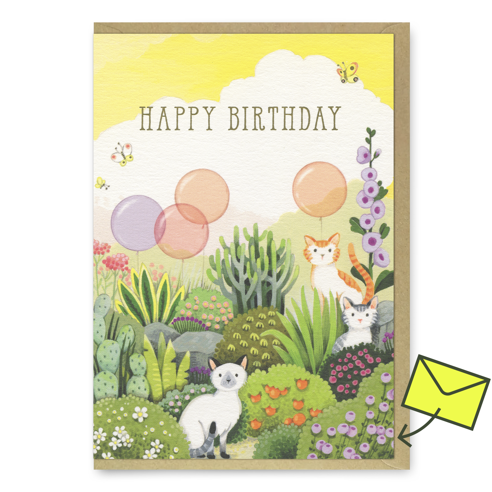 Grußkarte „Garden Cats“ | Lustige Klappkarte zum Geburtstag für Katzenfans | Ohh Deer