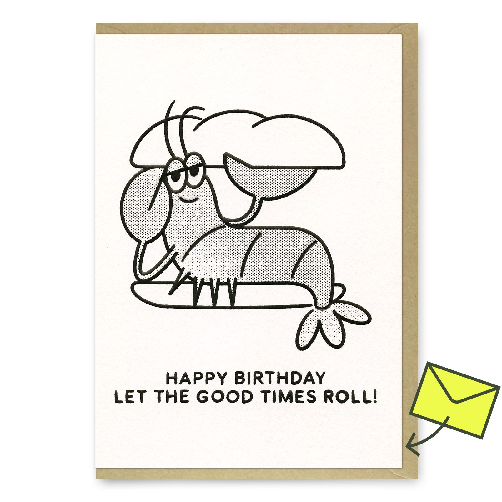 Grußkarte „Lobster Roll“ | Witzige Klappkarte zum Geburtstag | Studio Boketto