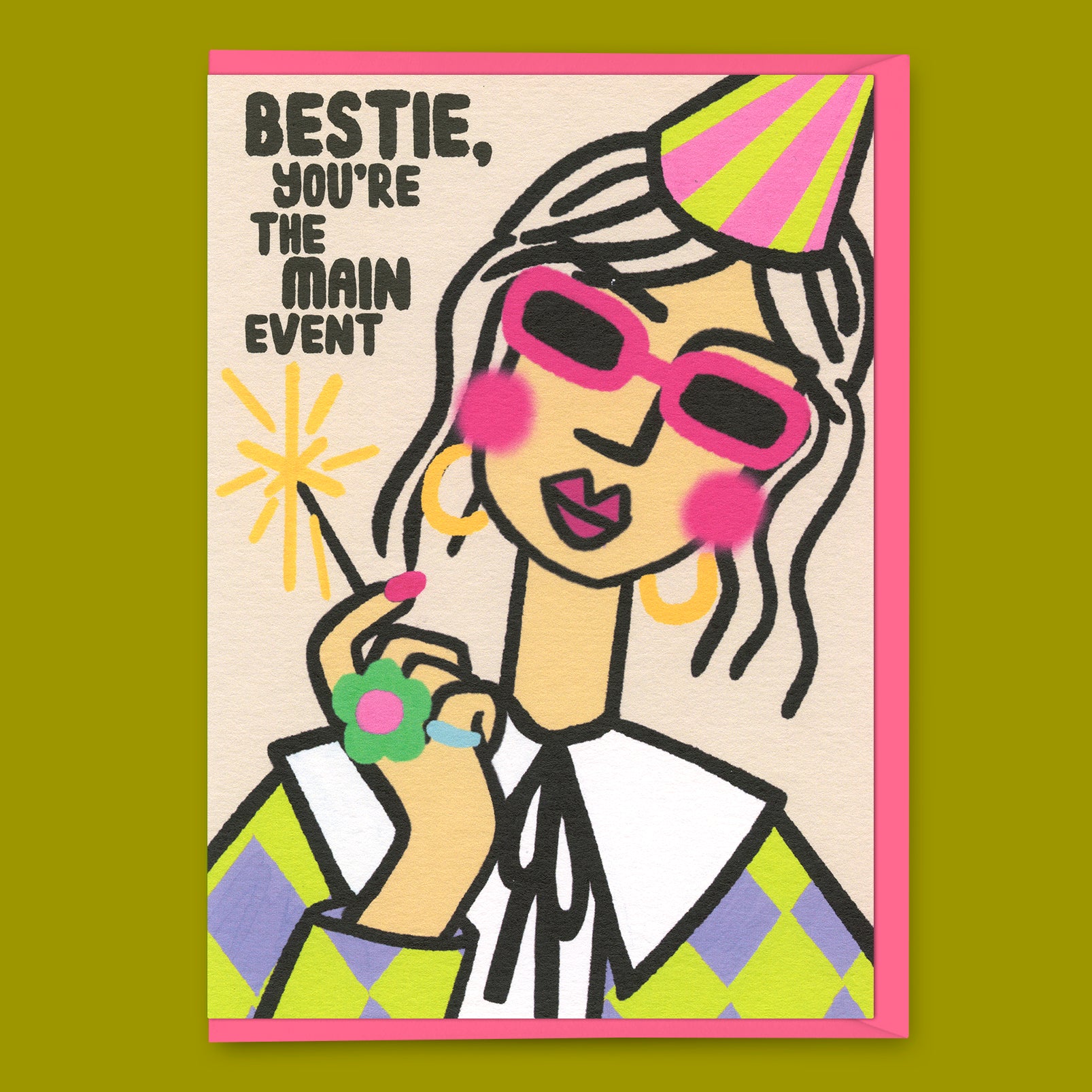 Grußkarte „Bestie“ | Liebevolle Klappkarte für die beste Freundin zum Geburtstag | Studio Boketto