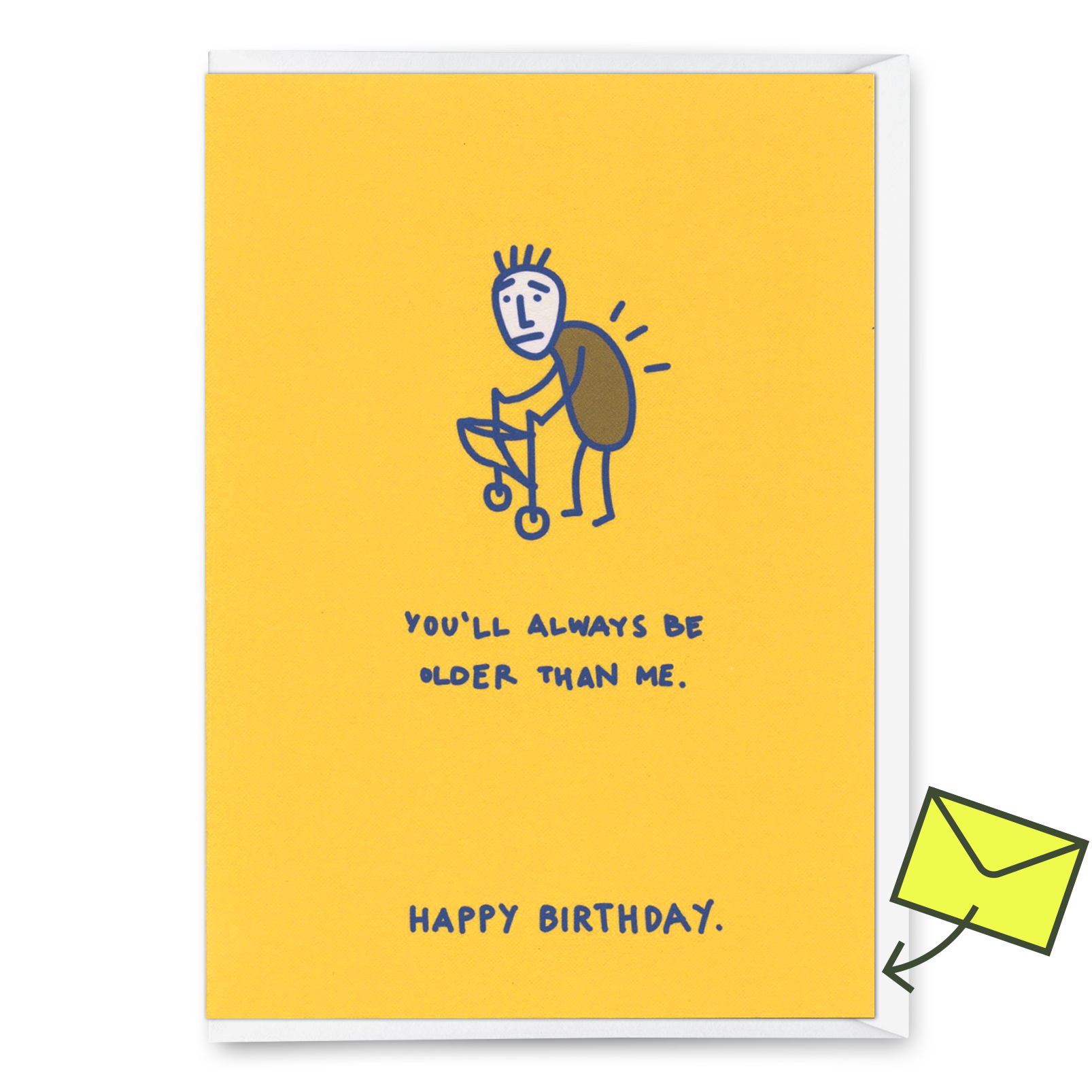Grußkarte "You´ll always be older" | Lustige Klappkarte  zum Geburtstag
