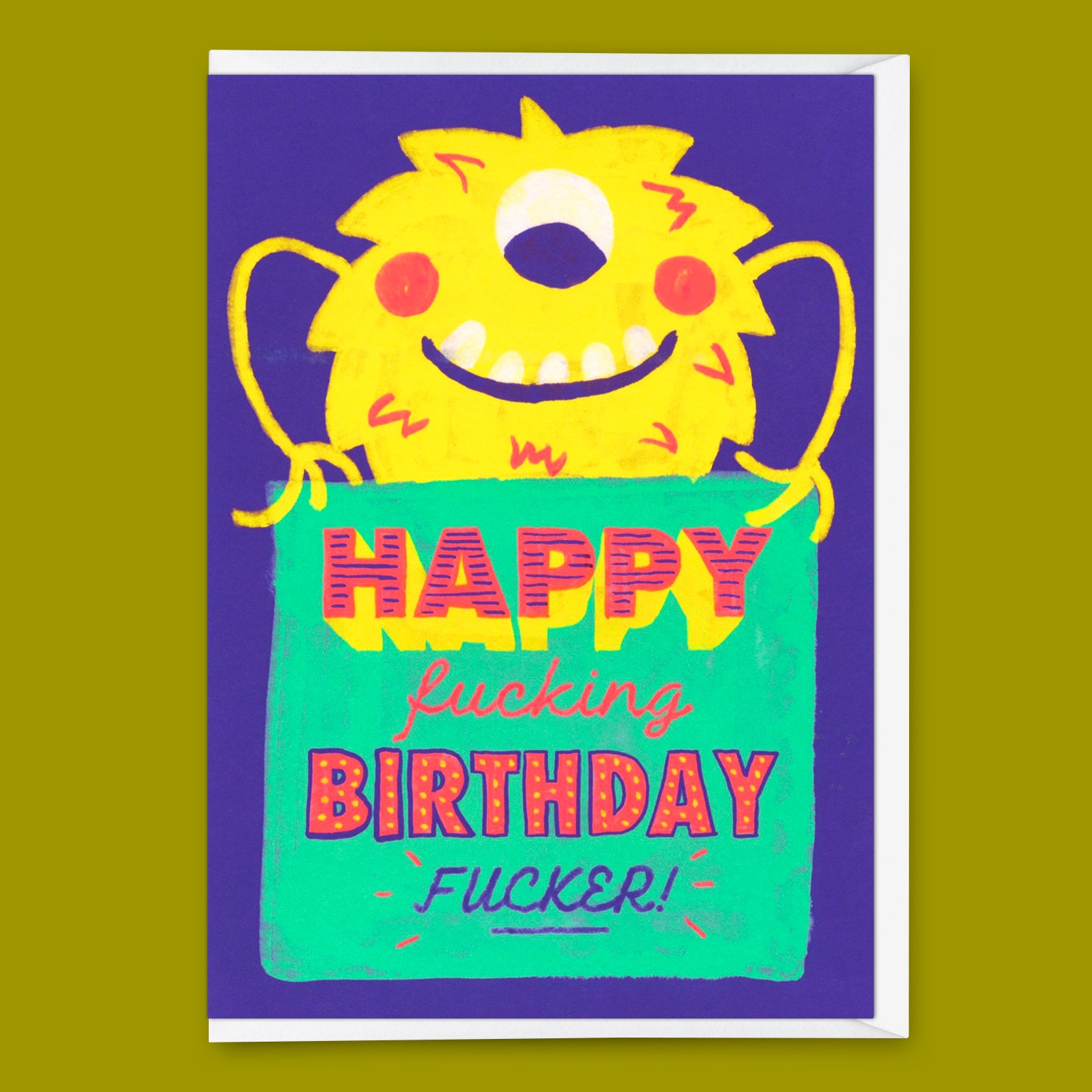 Grußkarte "Happy fucking birthday" | Lustige Klappkarte  zum Geburtstag