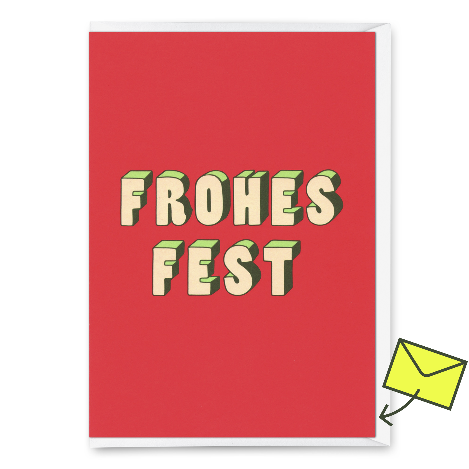 Grußkarte "Frohes Fest 3D" | Coole Klappkarte zu Weihnachten