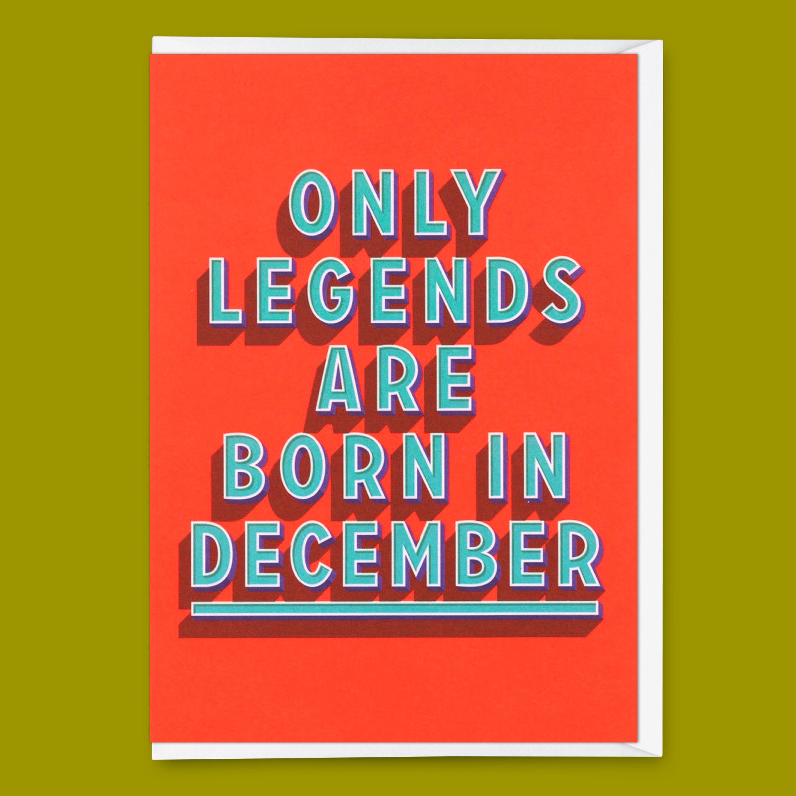 Greeting card "Legends December" | Cool folding card with saying for birthday