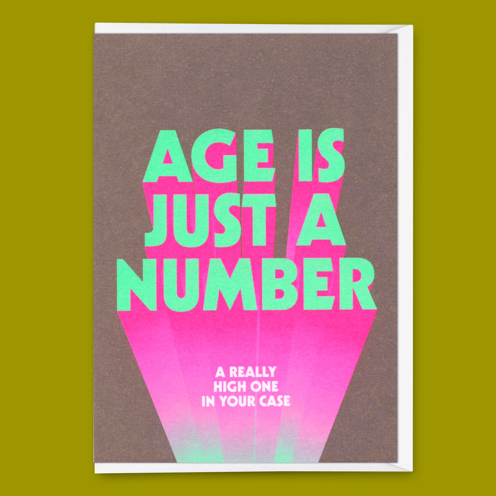Greeting card "Age is just a number" | Funny folding card with saying for birthday