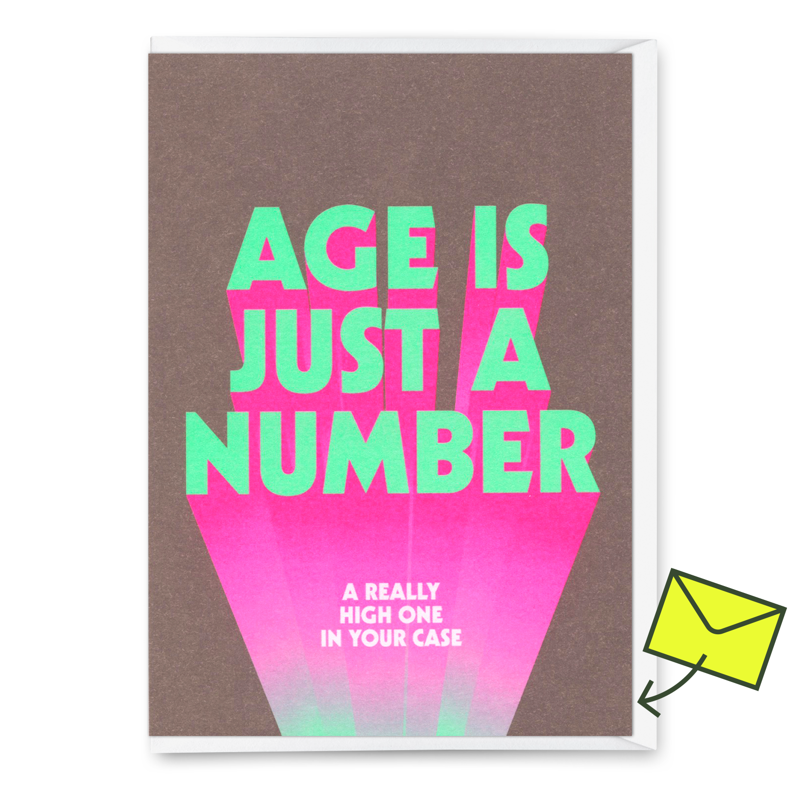 Greeting card "Age is just a number" | Funny folding card with saying for birthday