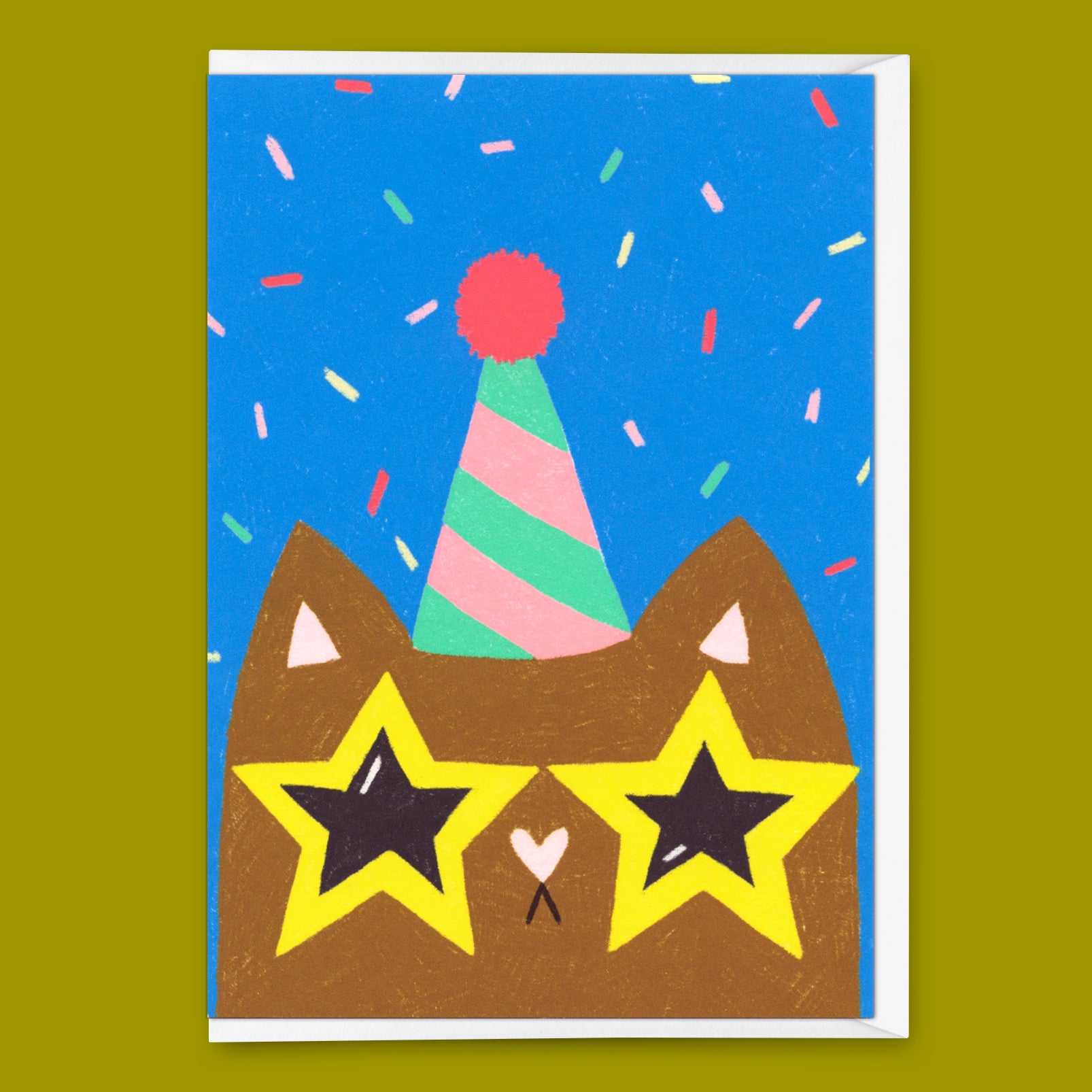 Greeting card "Funky cat" | Unusual folding card with cat motif for birthday