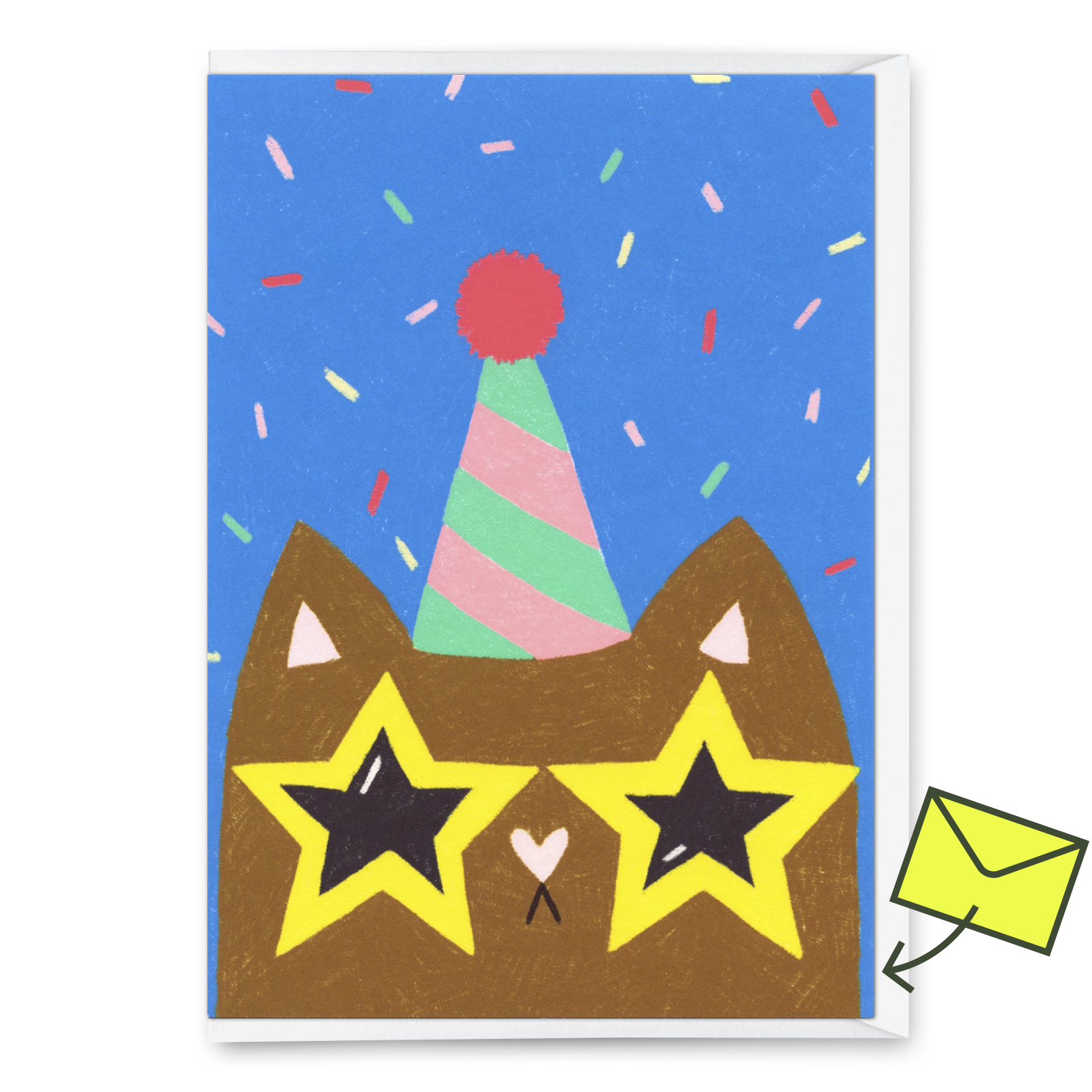 Greeting card "Funky cat" | Unusual folding card with cat motif for birthday