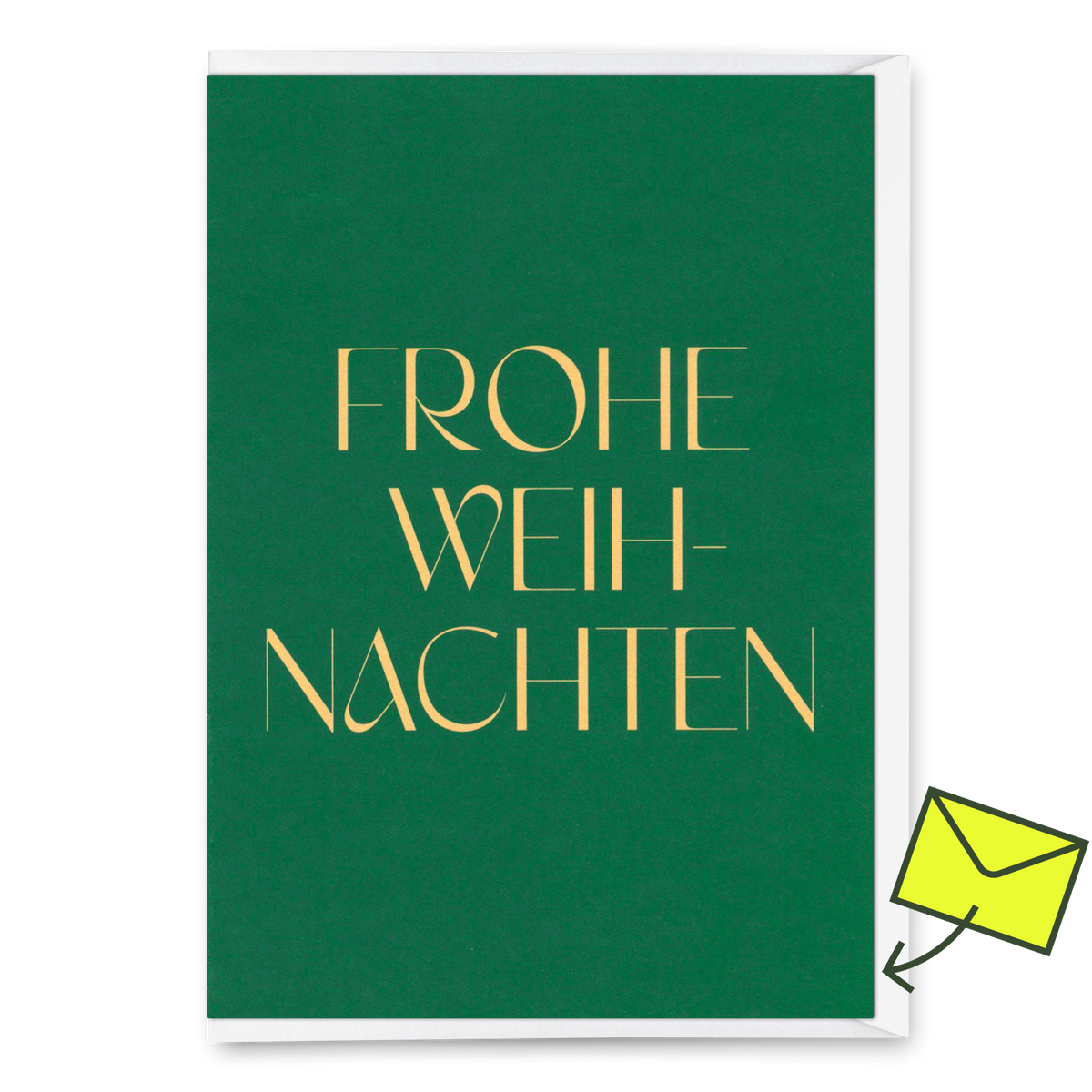 Greeting card "Merry Christmas Green" | Beautiful folding card for Christmas
