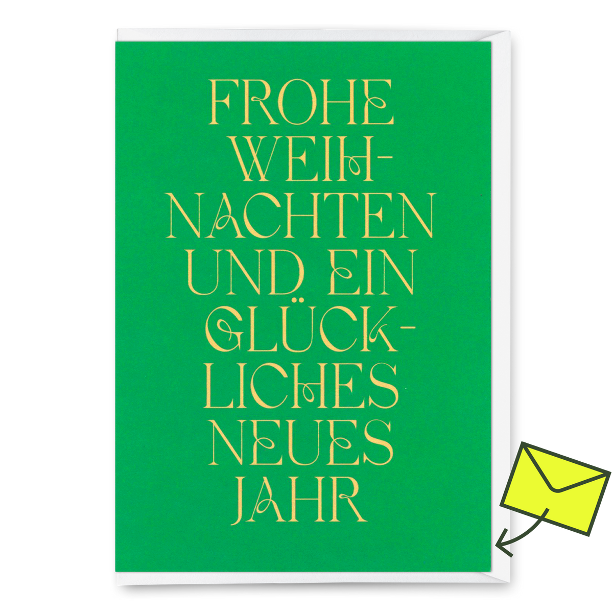 Greeting card "Merry Christmas and a..." | Beautiful folding card for Christmas