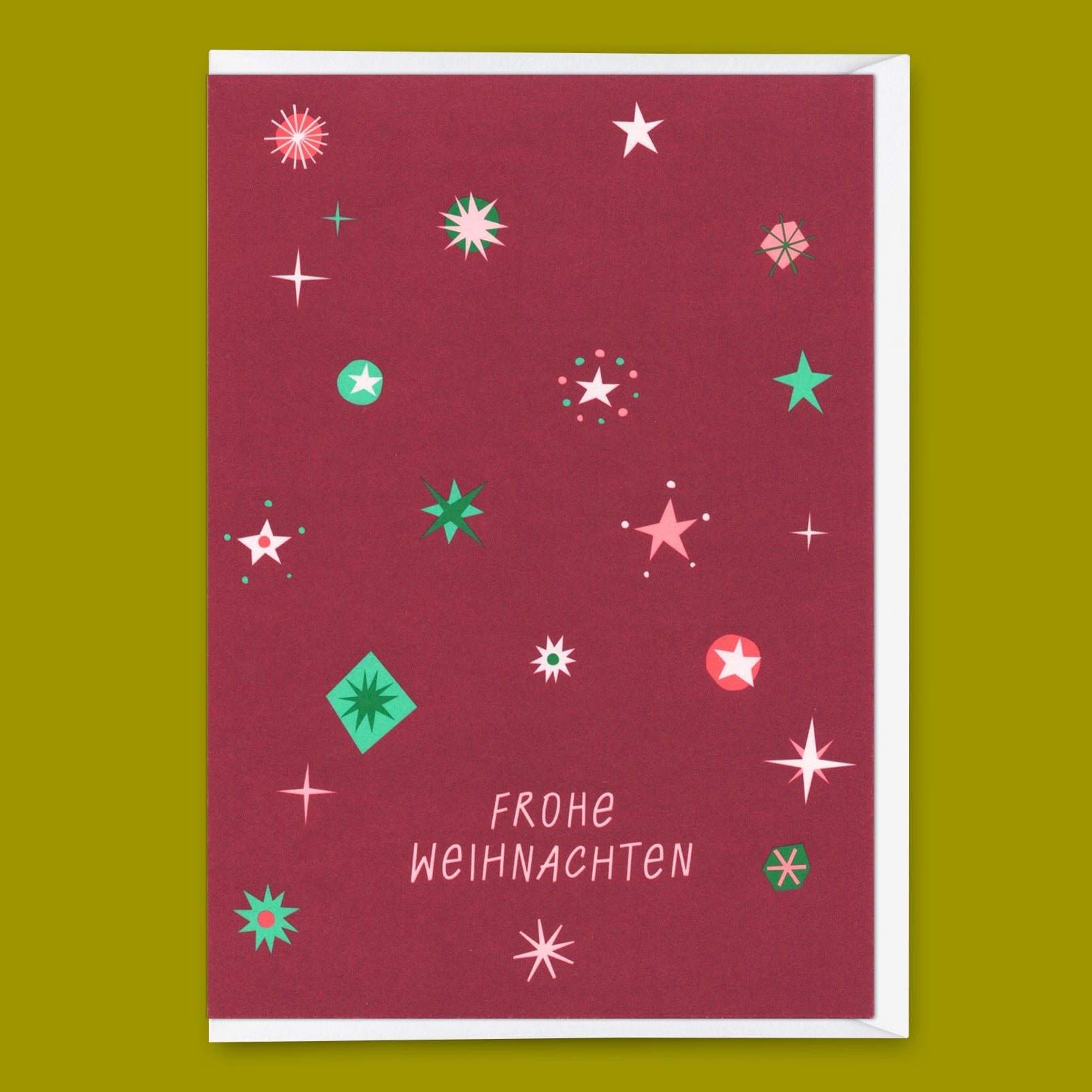 Greeting card "Xmas Snowflakes Wine Red" | Special card for Christmas
