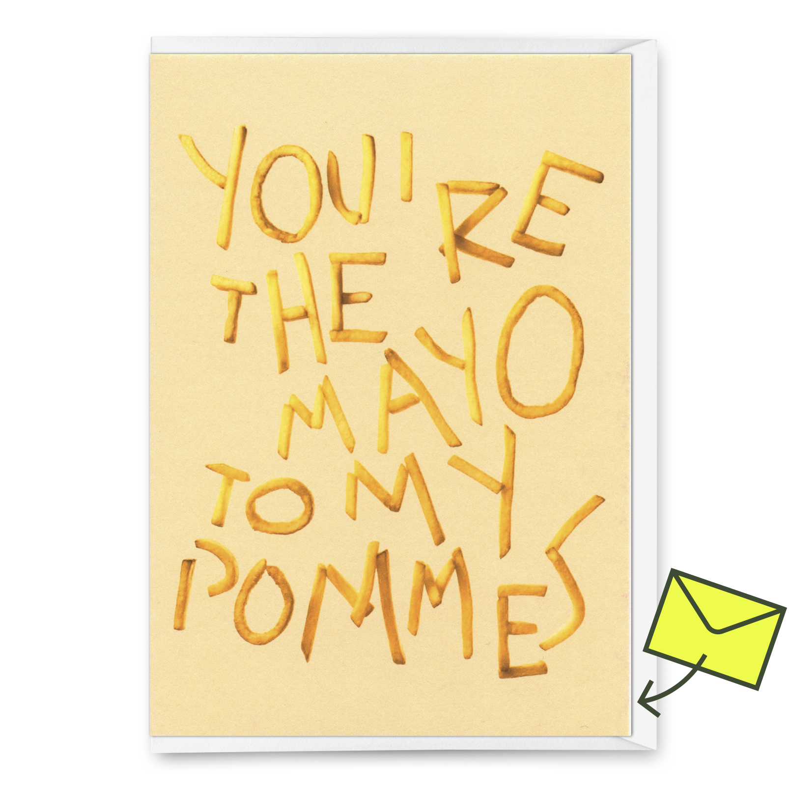 Grußkarte "Mayo to my Pommes" | Lustige Klappkarte für Verliebte+D26