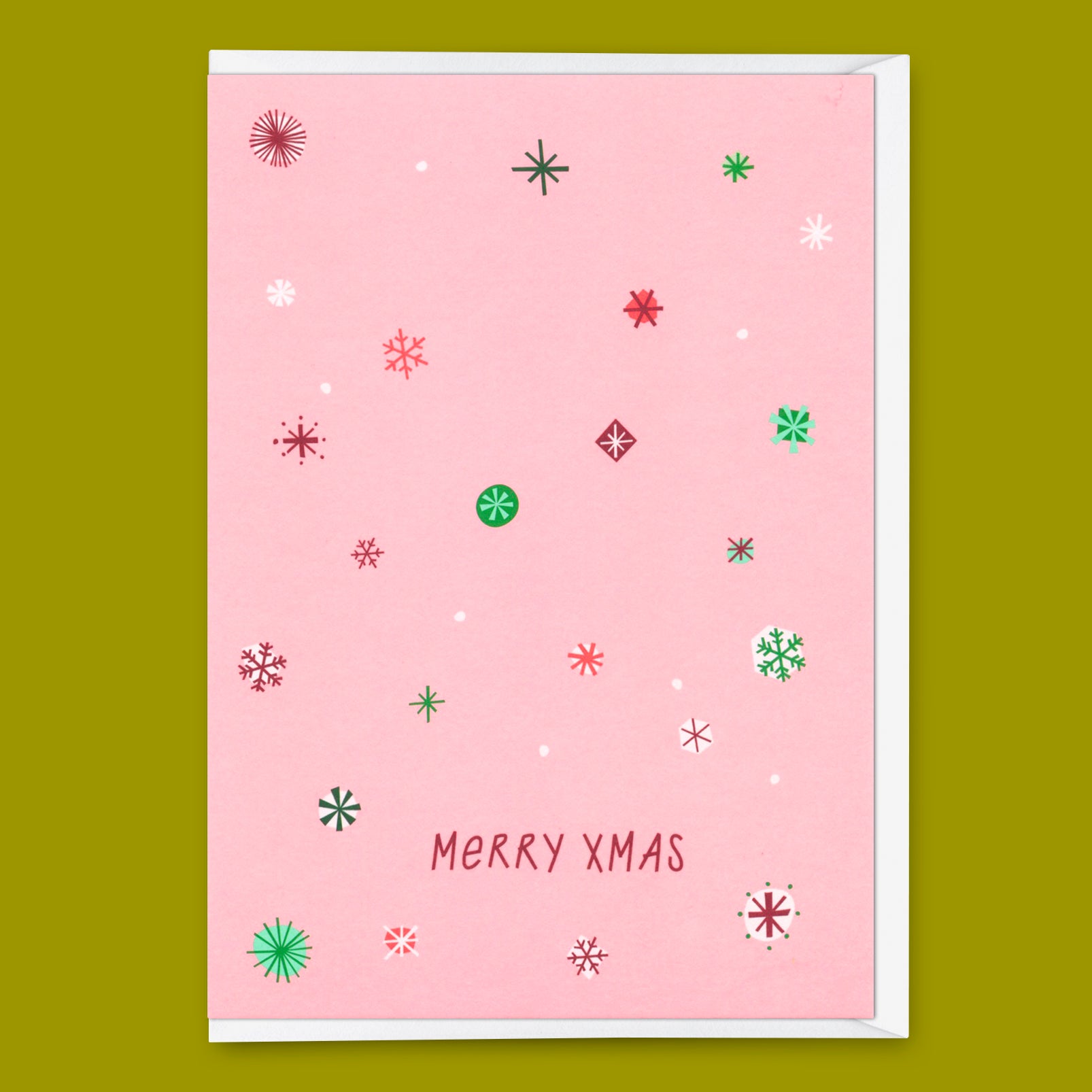Grußkarte "Schneeflocken Rosa" | Schöne Klappkarte zu Weihnachten