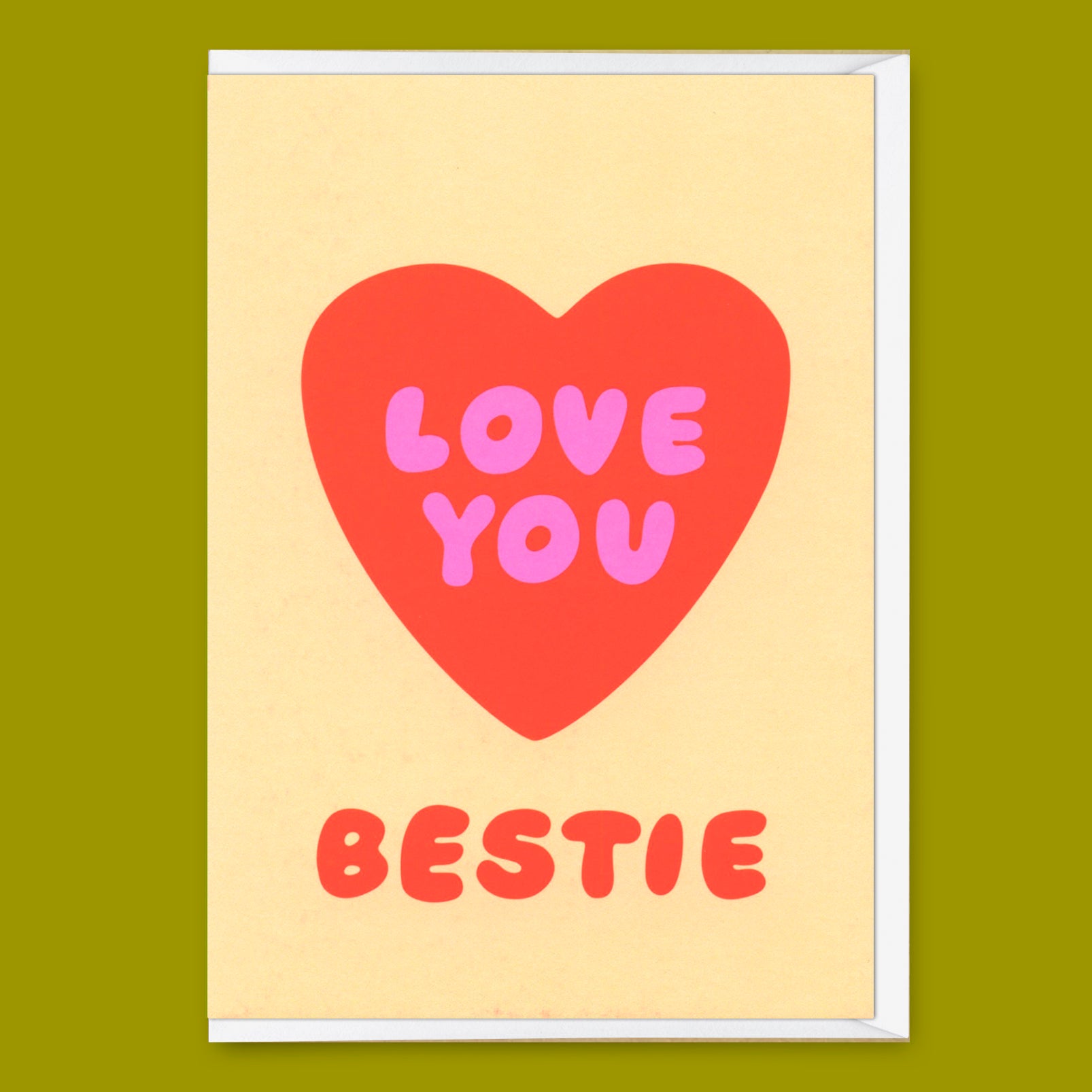 Grußkarte "Love you, Bestie" | Schöne Freundschafts-Klappkarte