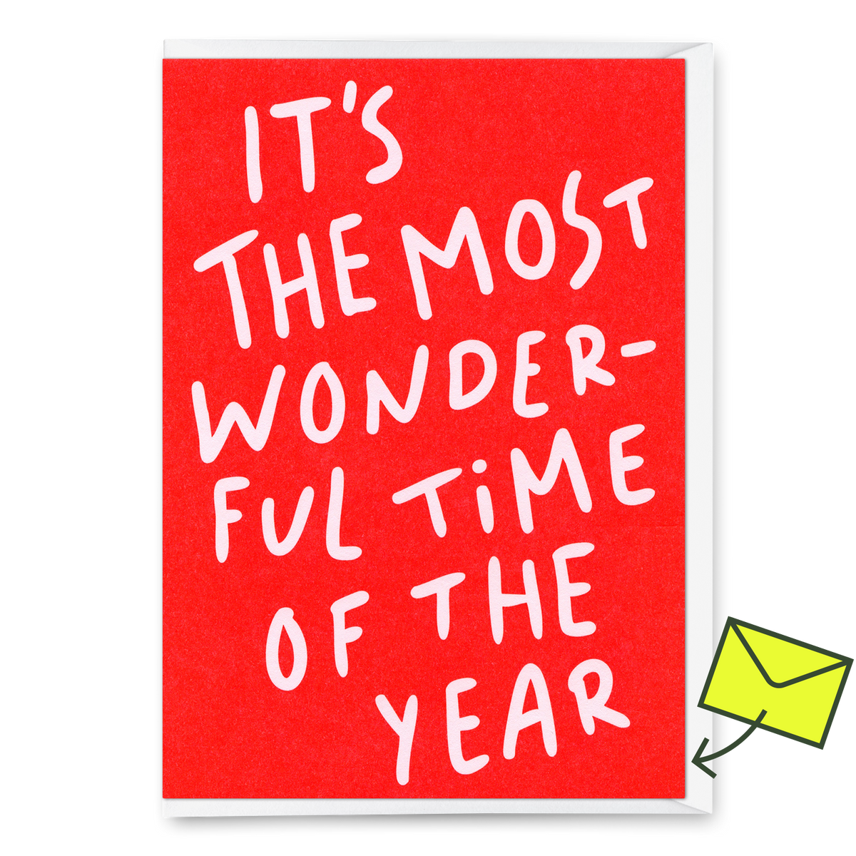 Grußkarte "It's the most wonderful time" | Schöne Klappkarte zu Weihnachten