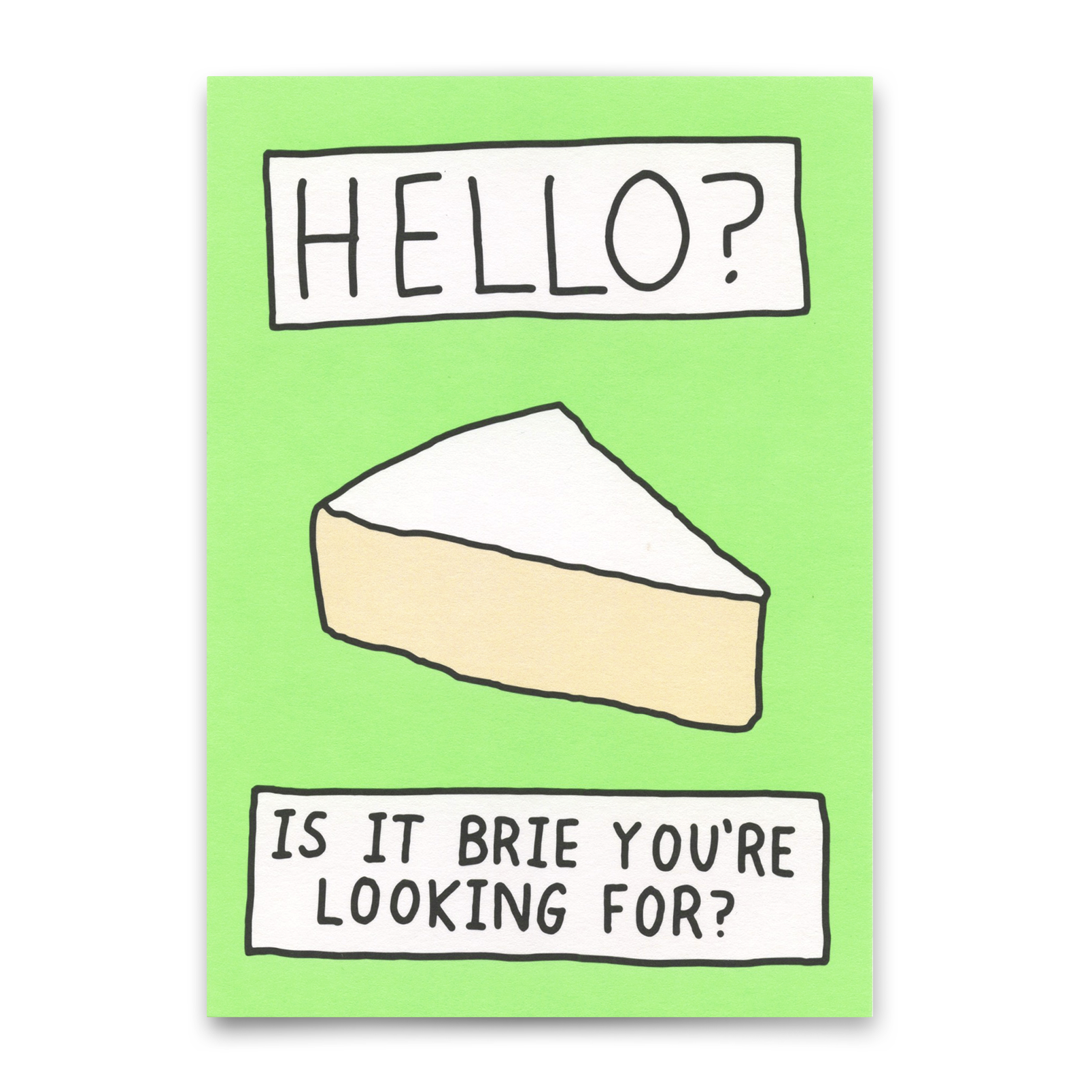 Postcard "Hello, Brie?" | Funny card with saying