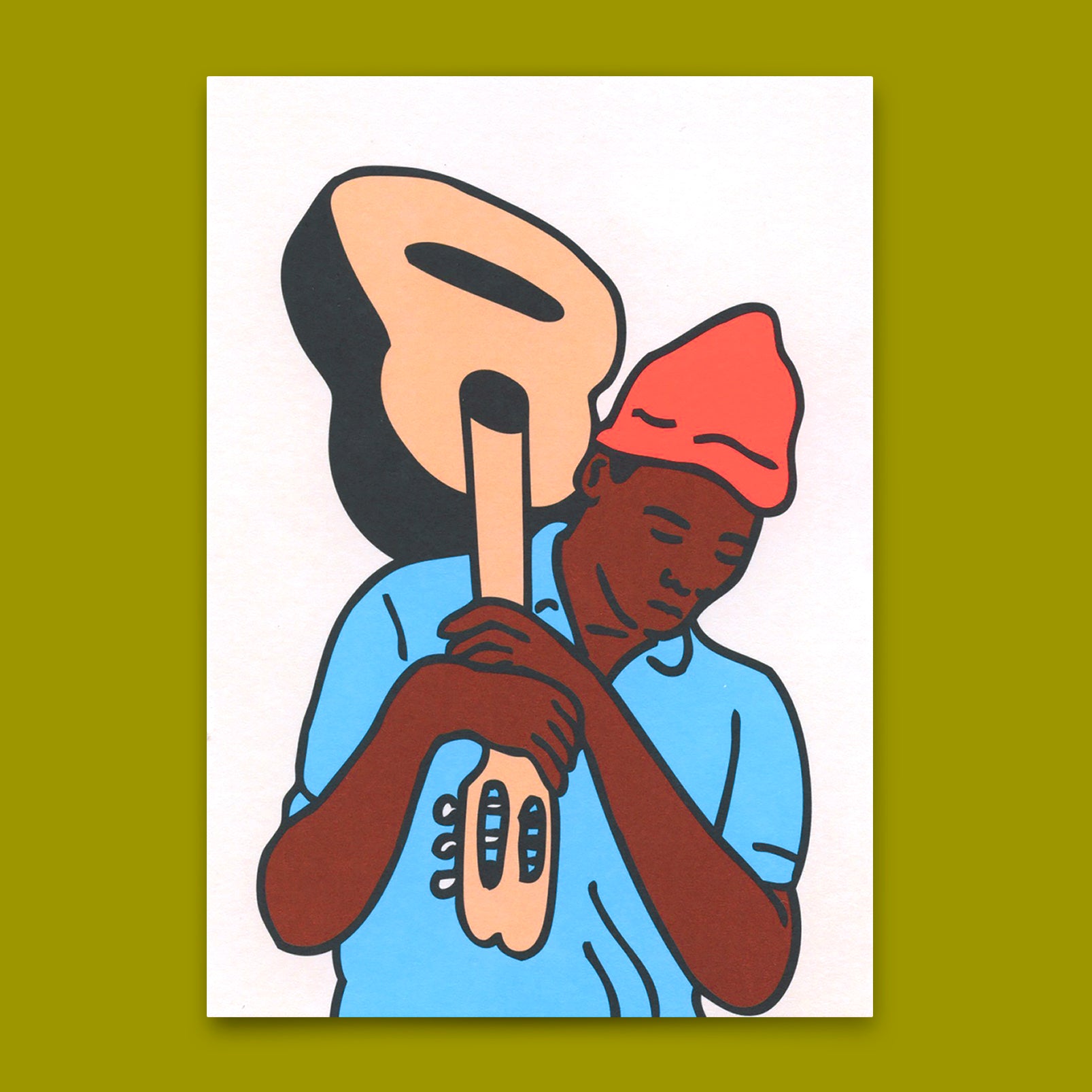 Postkarte "Jorge and his guitar" | Coole Karte  für jeden Anlass