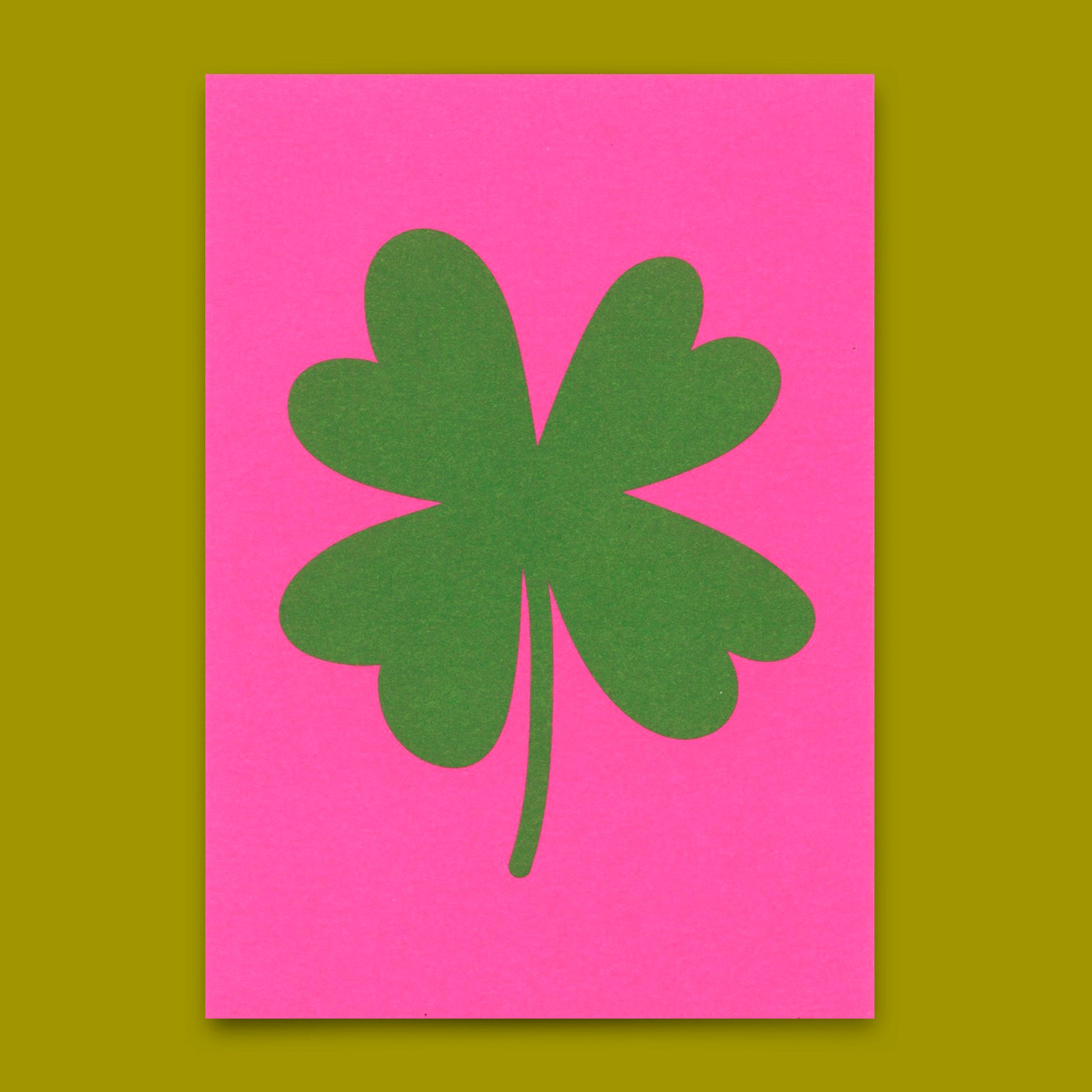 Postkarte "Four leaf clover" | Schöne Karte zum Glück wünschen