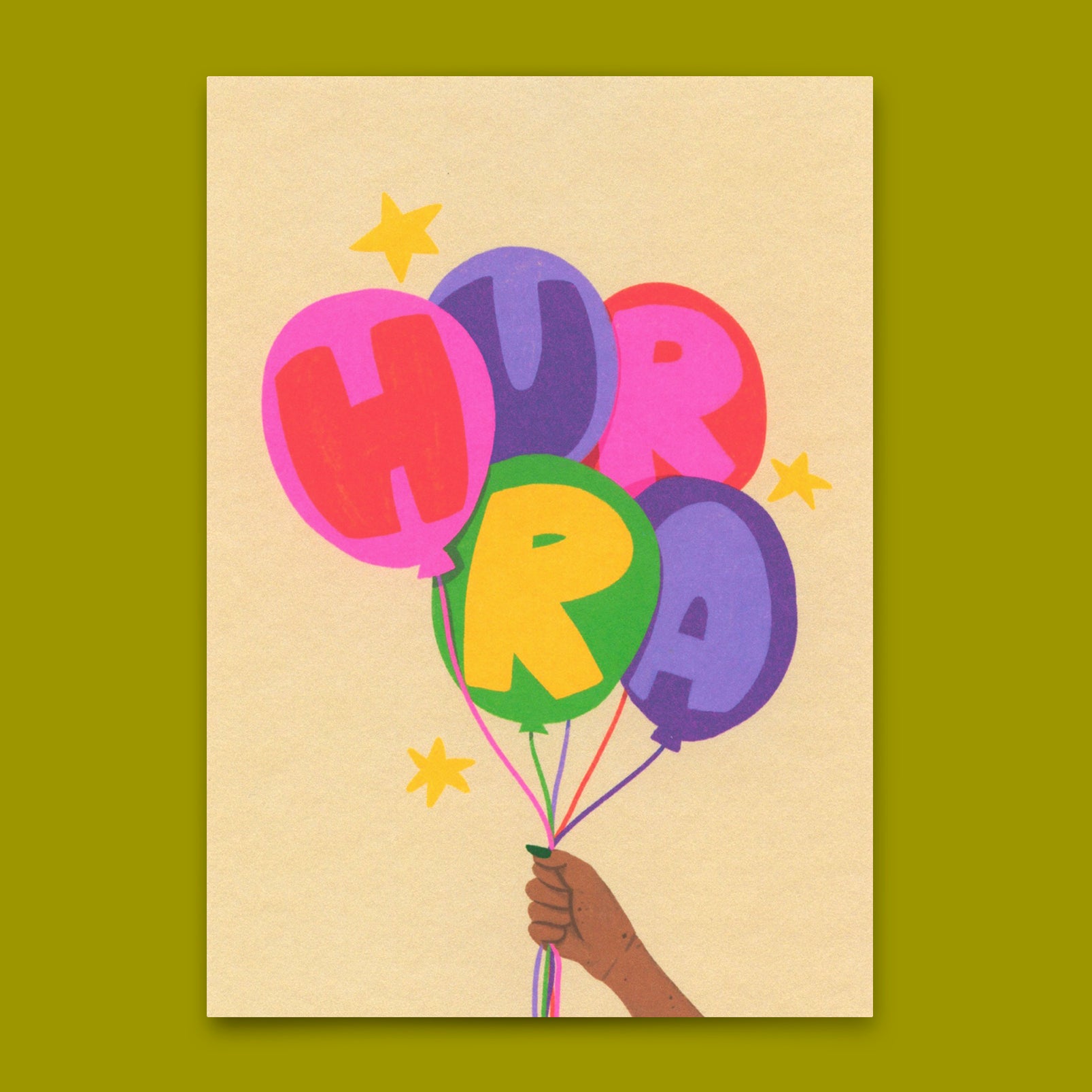 Postkarte "Hurra Luftballons" | Besondere Karte für jeden Anlass