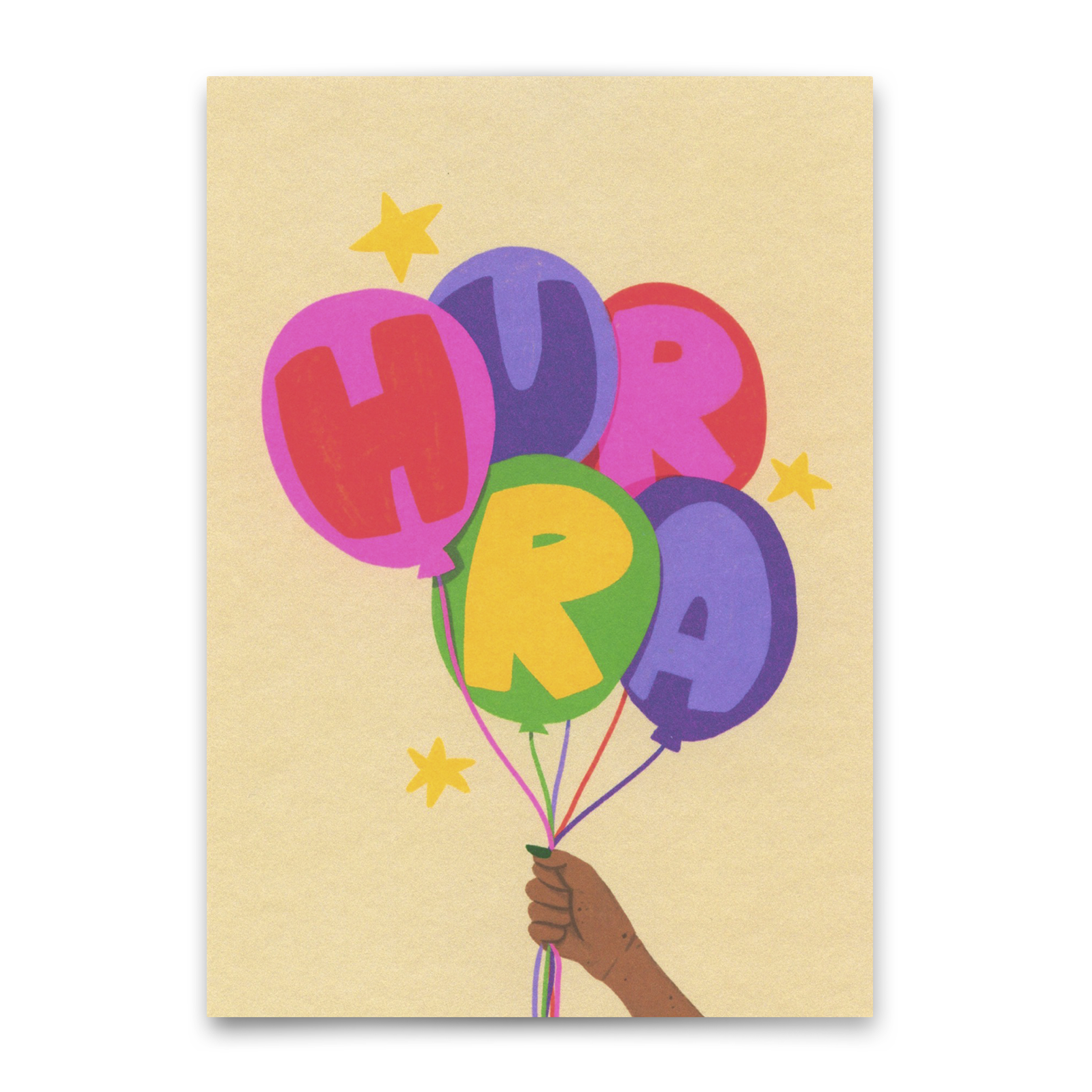 Postkarte "Hurra Luftballons" | Besondere Karte für jeden Anlass