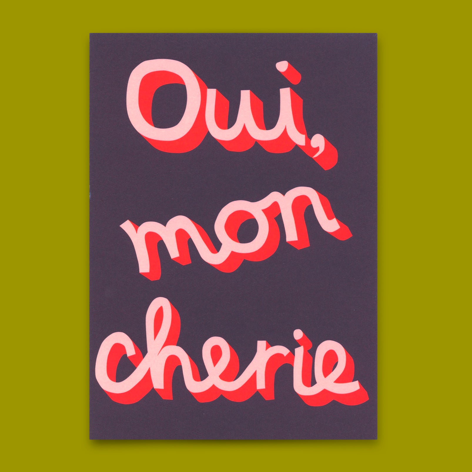 Postkarte "Oui, mon chérie" | Besondere Karte mit Spruch
