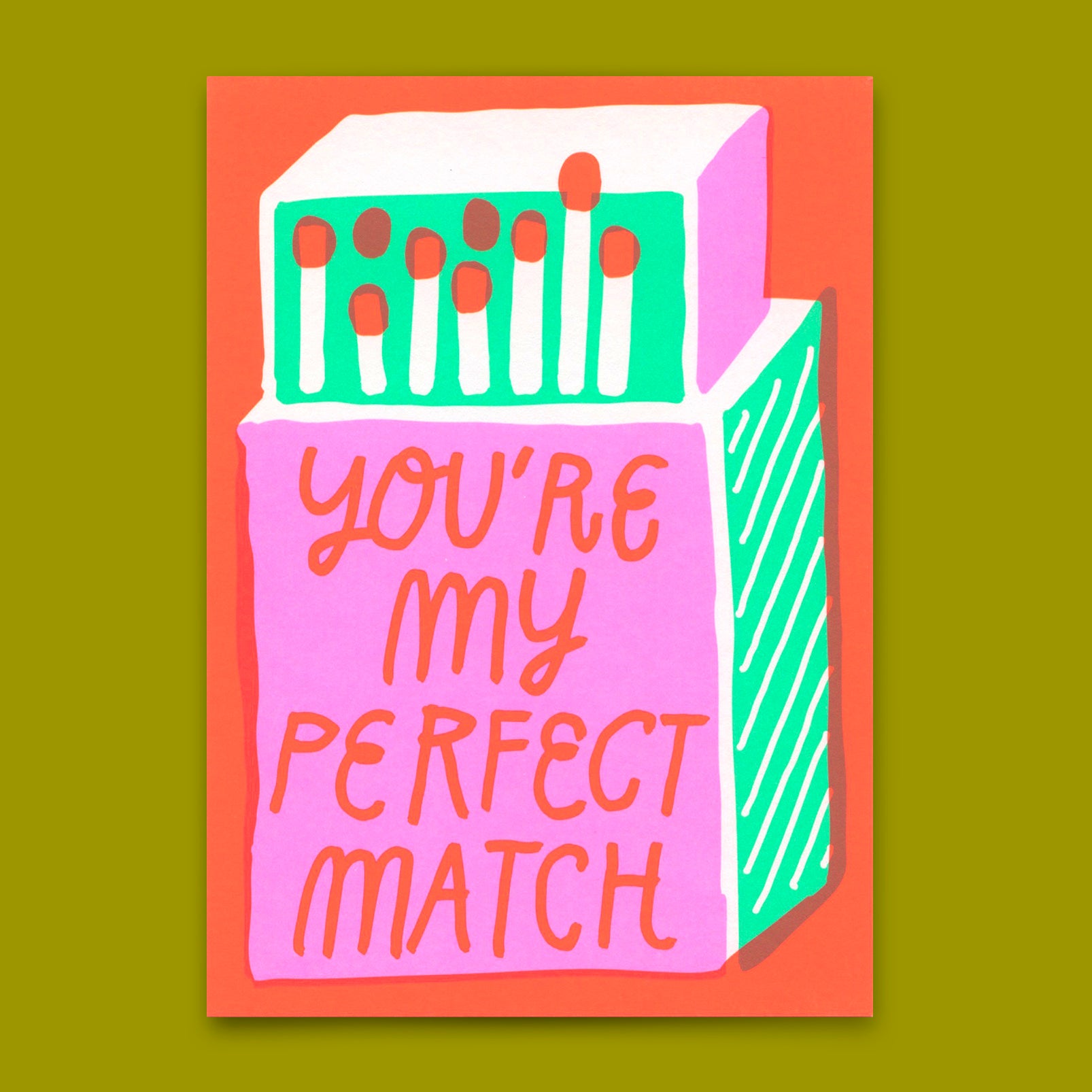 Postkarte "Perfect match" | Besondere Karte für Verliebte