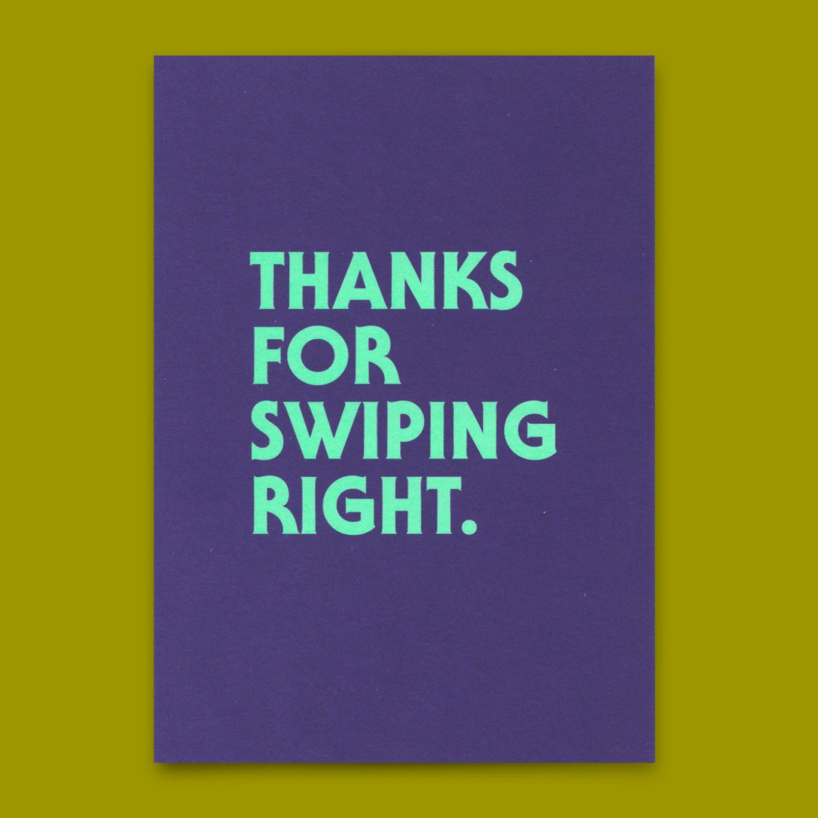 Postkarte "Swiping right" | Lustige Karte mit Spruch für Verliebte