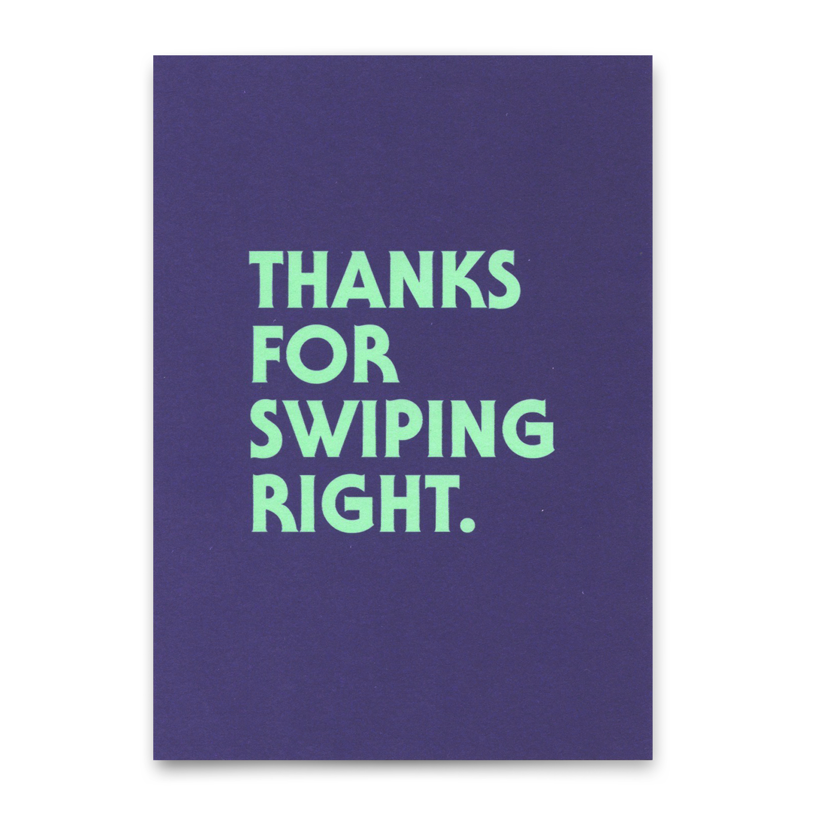 Postkarte "Swiping right" | Lustige Karte mit Spruch für Verliebte