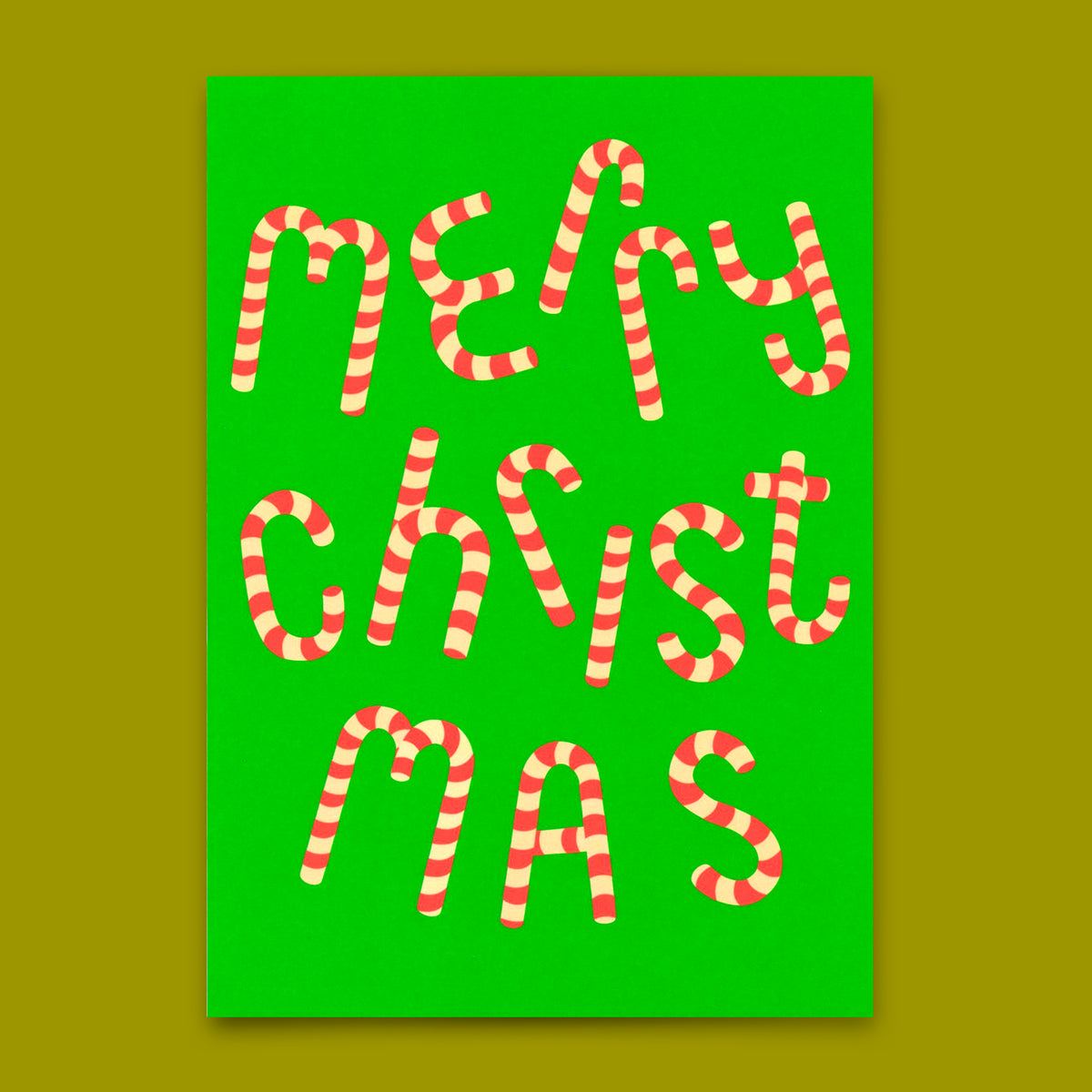 Postkarte "Candy Typo" | Schöne Karte zu Weihnachten