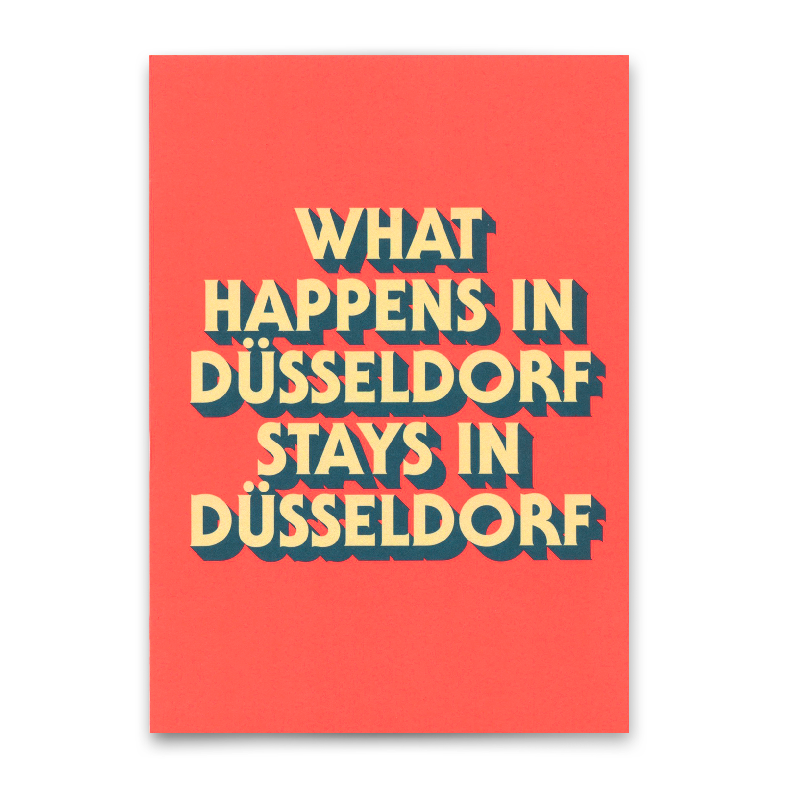 Postkarte "What happens in Düsseldorf" | Besondere Karte mit Spruch