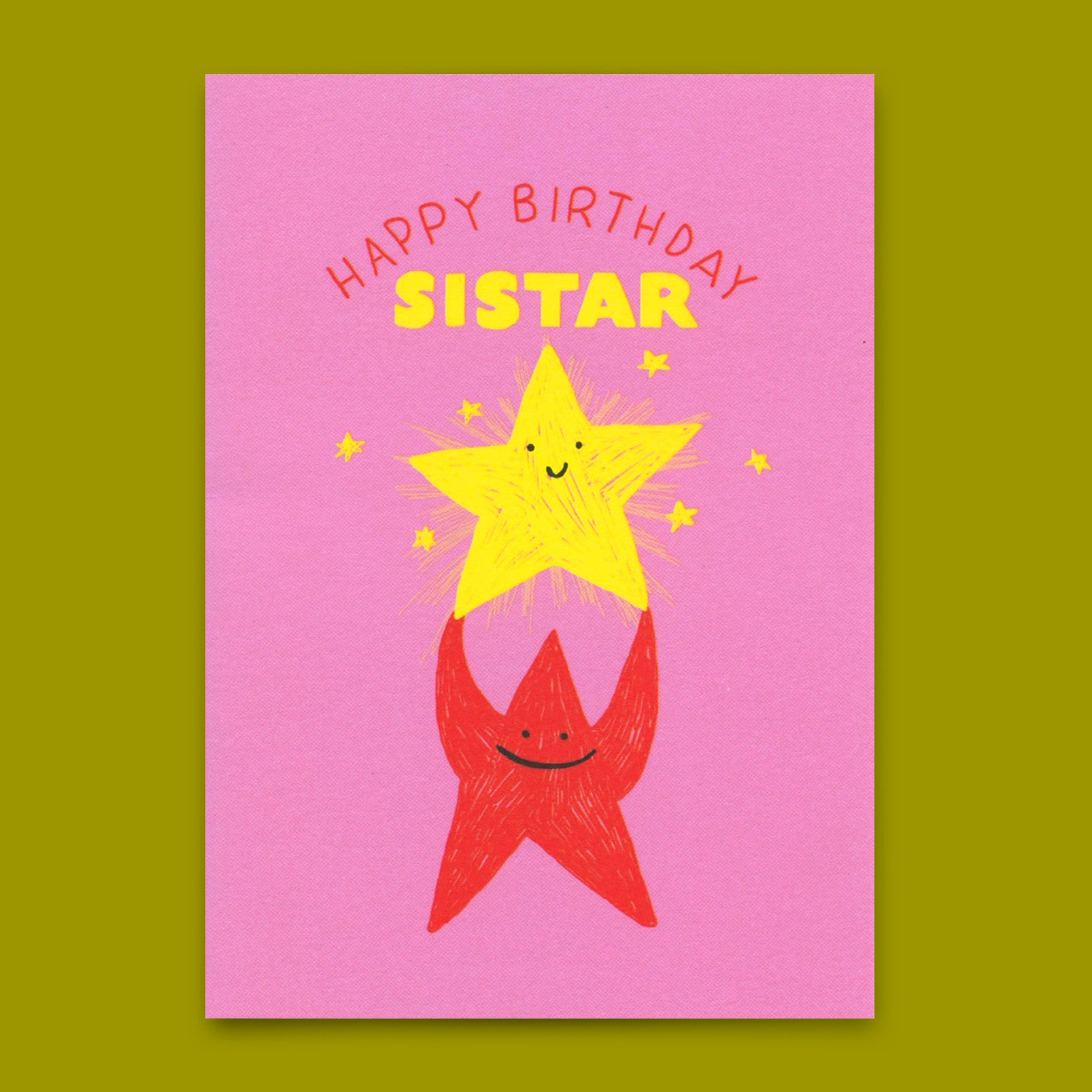 Postkarte "Happy Birthday, sistar" | Schöne Karte zum Geburtstag