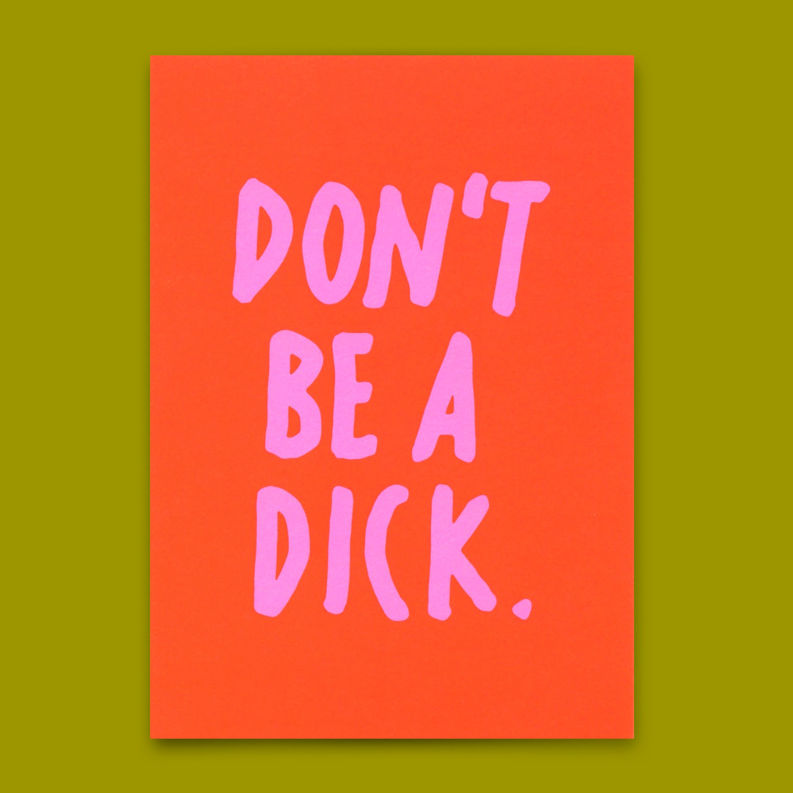 Postkarte "Don`t be a dick" | Lustige Karte mit Spruch