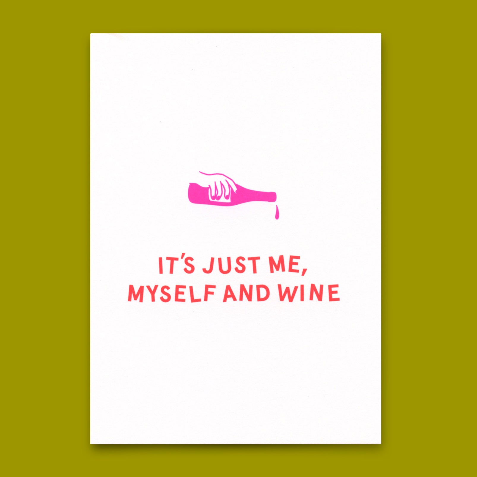 Postcard "Me, myself and wine" | Funny card with saying for every occasion
