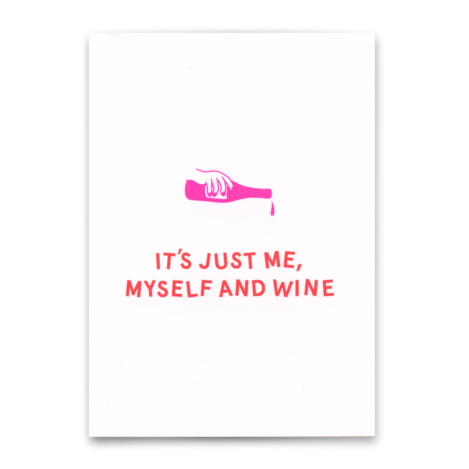 Postcard "Me, myself and wine" | Funny card with saying for every occasion