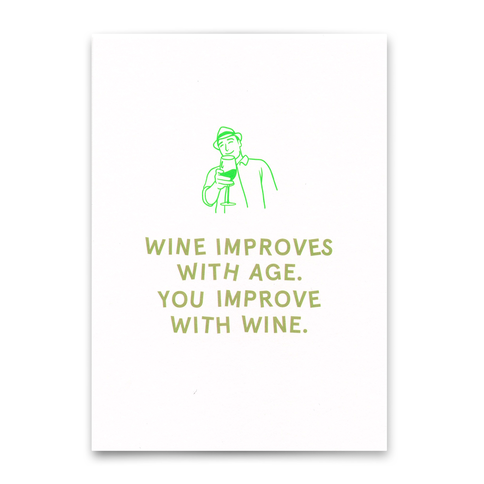 Postkarte "Wine improves with age" | Lustige Karte zum Geburtstag