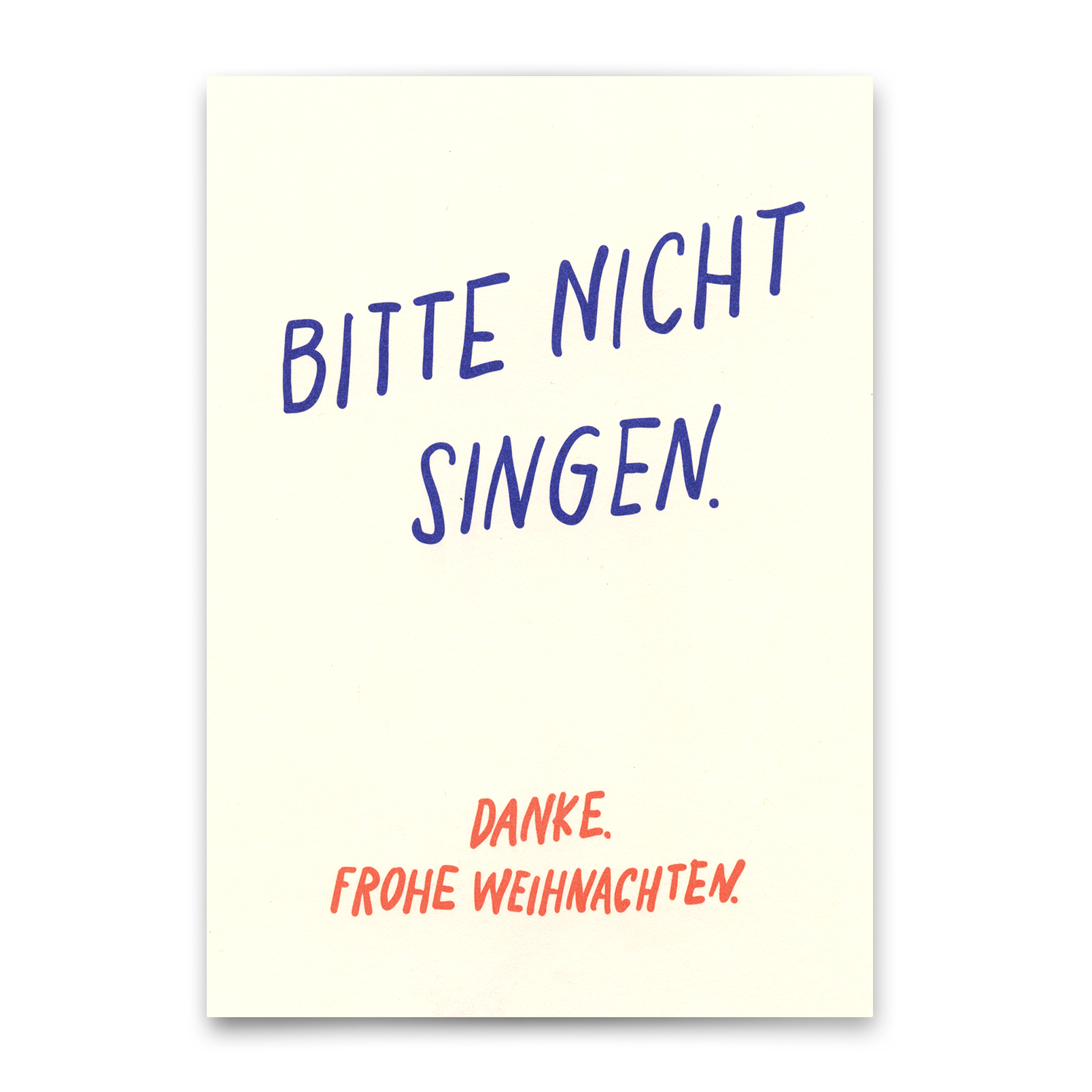 Postkarte "Bitte nicht singen" |  Lustige Karte zu Weihnachten mit Spruch