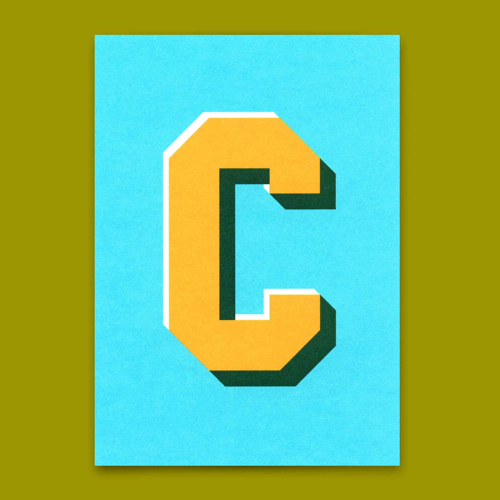 Monogrammkarte "C" | Coole Buchstaben Postkarte
