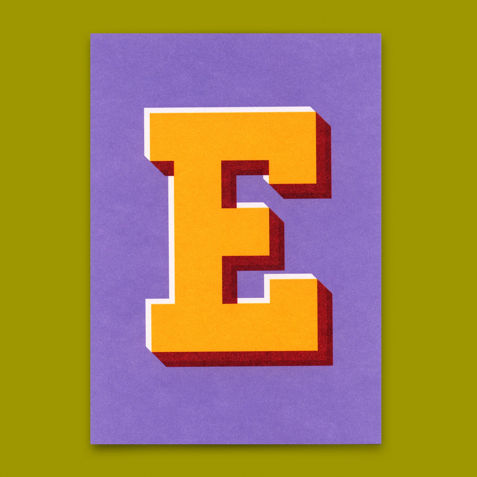 Monogrammkarte "E" | Coole Buchstaben Postkarte
