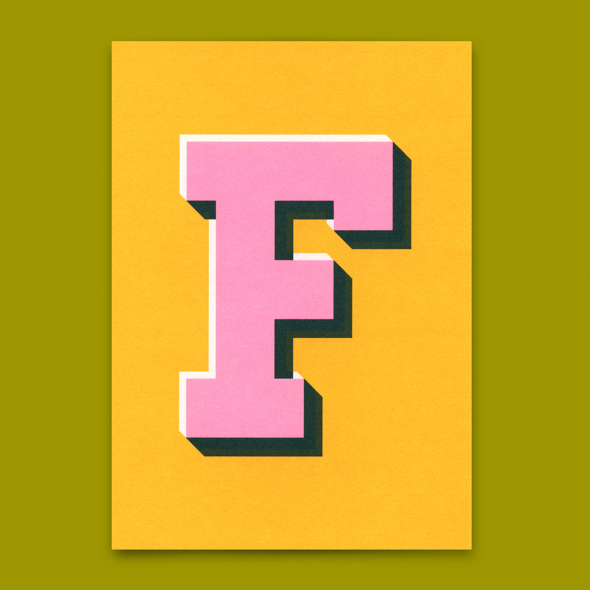Monogrammkarte "F" | Coole Buchstaben Postkarte