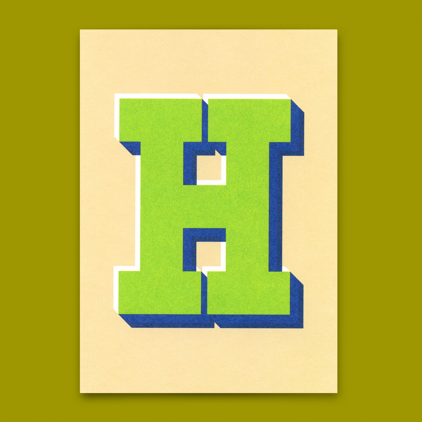 Monogrammkarte "H" | Coole Buchstaben Postkarte