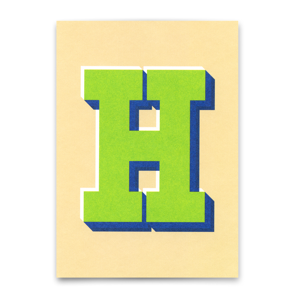 Monogrammkarte "H" | Coole Buchstaben Postkarte