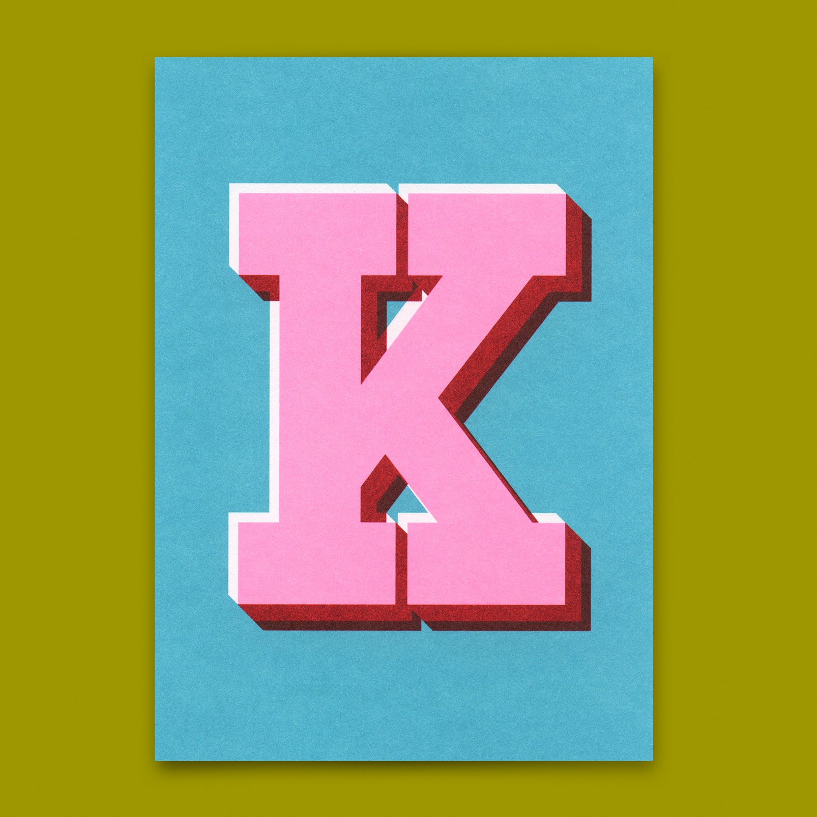 Monogrammkarte "K" | Coole Buchstaben Postkarte