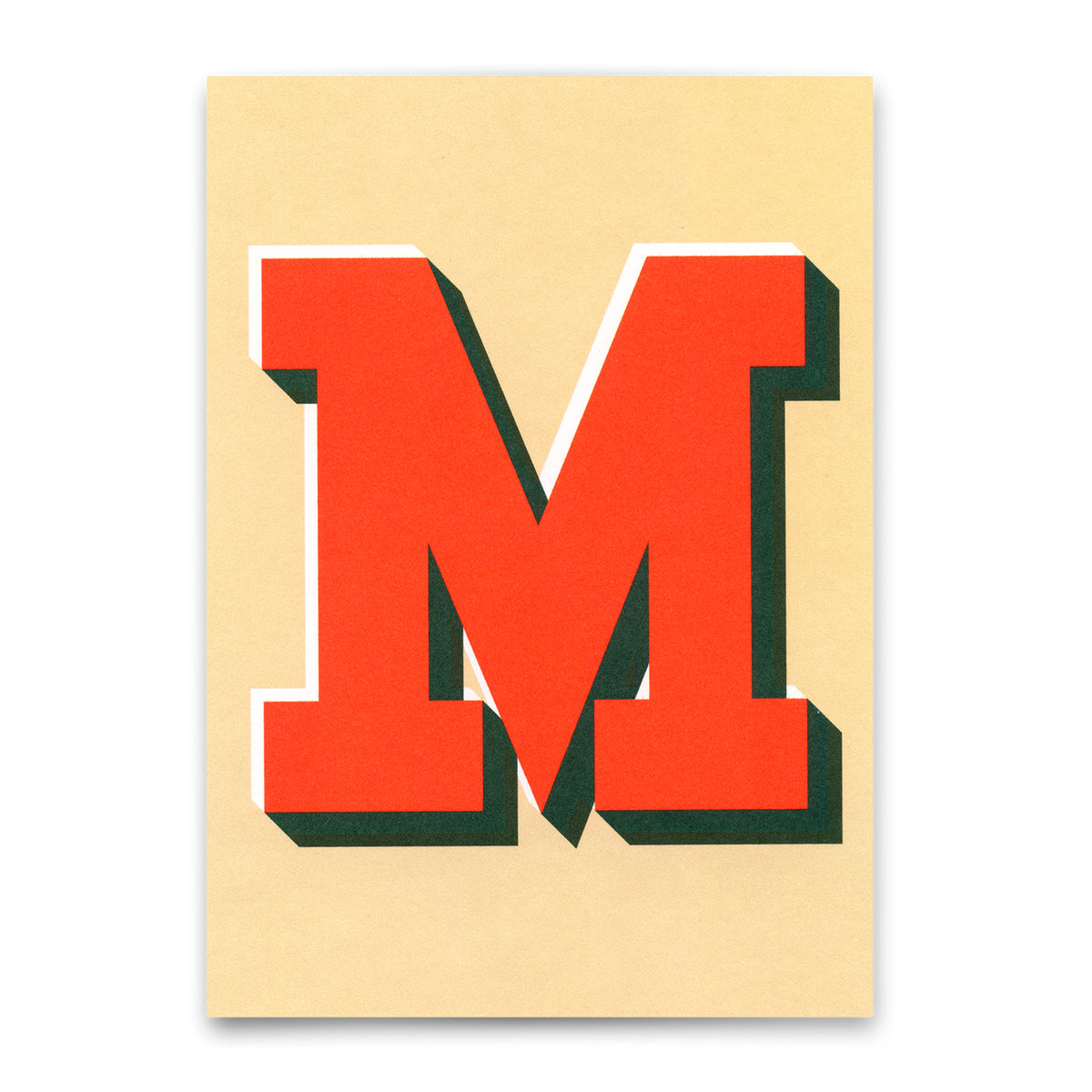 Monogrammkarte "M" | Coole Buchstaben Postkarte