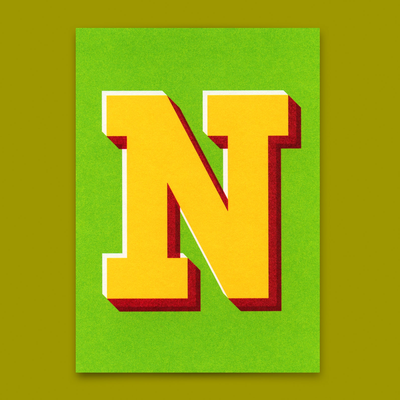 Monogrammkarte "N" | Coole Buchstaben Postkarte