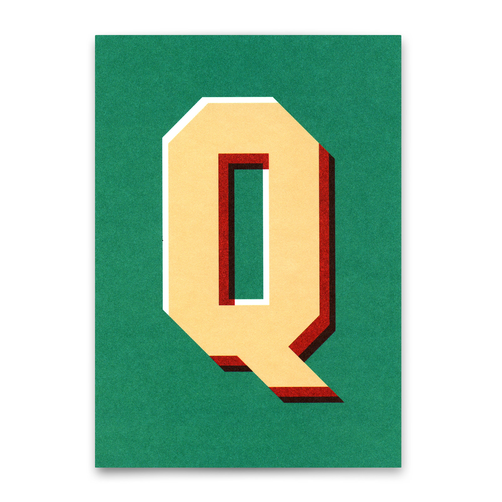 Monogrammkarte "Q" | Coole Buchstaben Postkarte