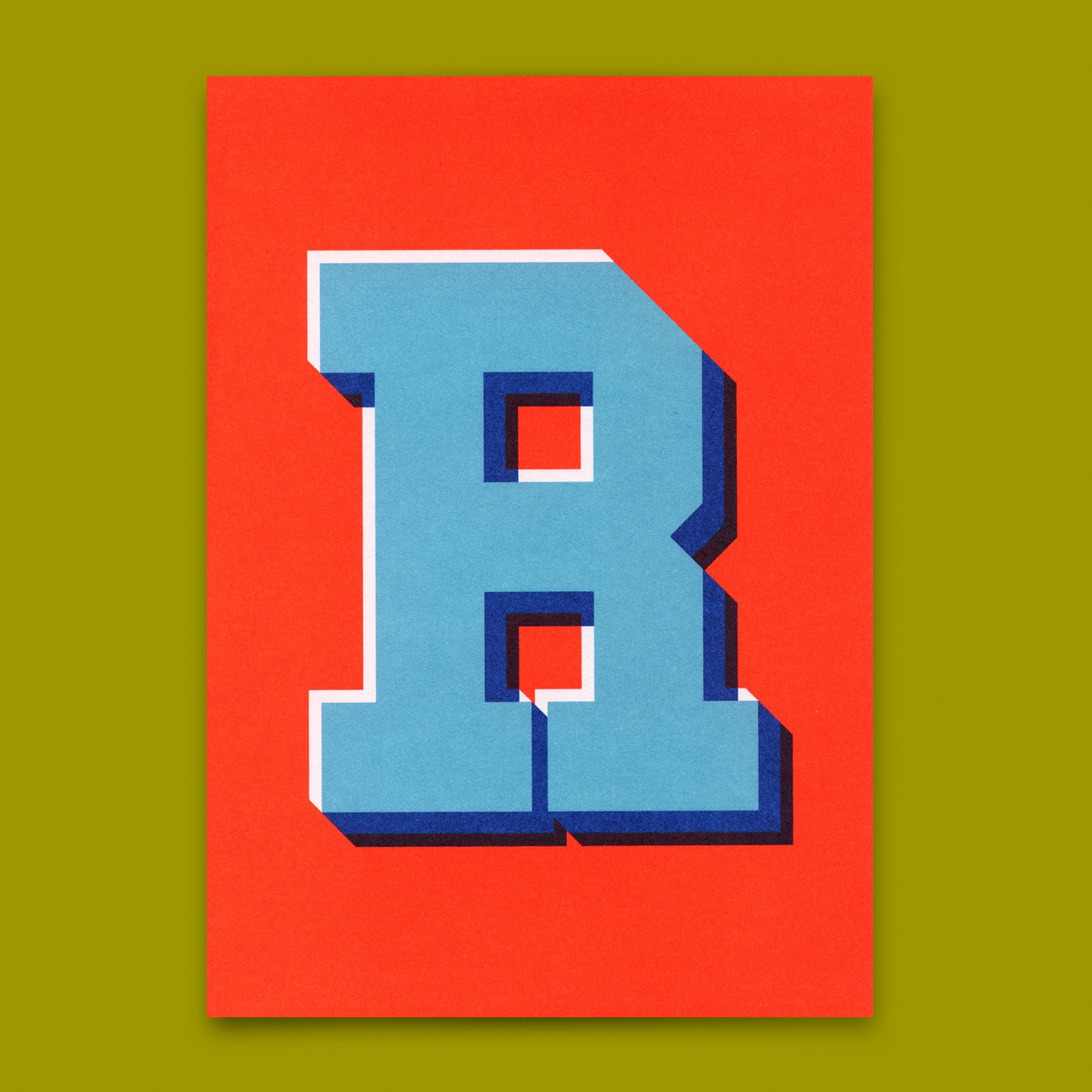 Monogrammkarte "R" | Coole Buchstaben Postkarte