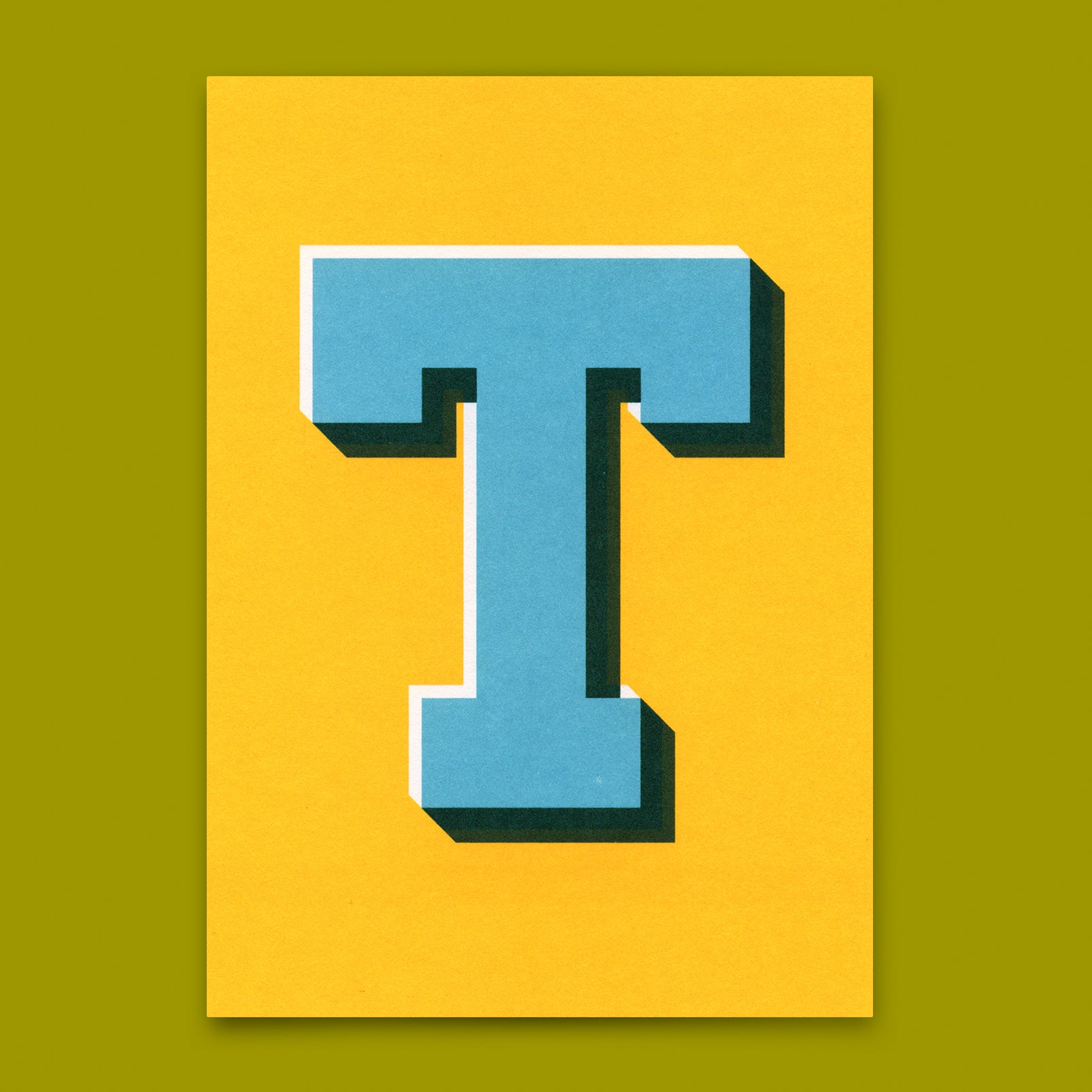 Monogrammkarte "T" | Coole Buchstaben Postkarte